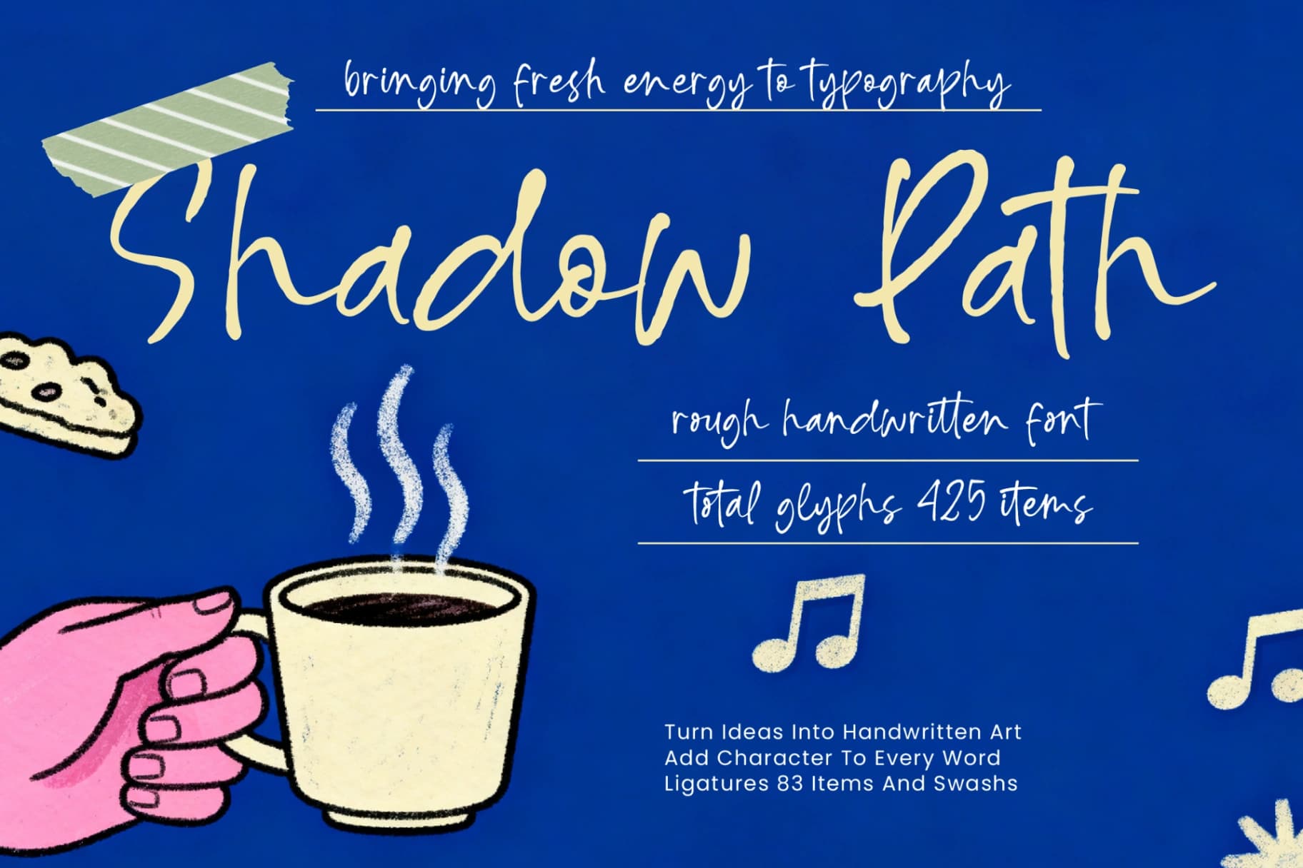 Preview 1 for Shadow Path - Rough Handwritten Font