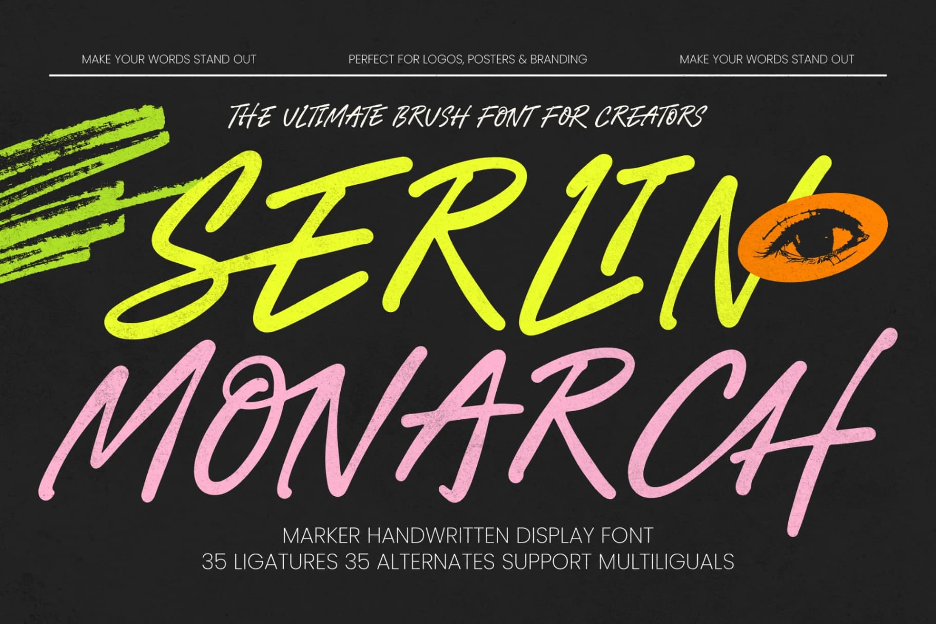 Preview of Serlin Monarch - Marker Handwritten Display Font font
