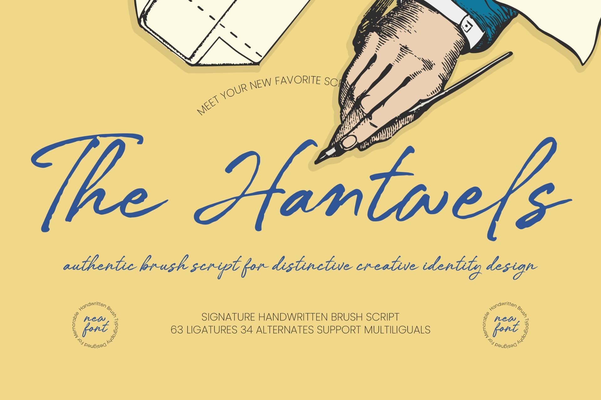 Preview of The Hantwels - Signature Handwritten Brush Script font