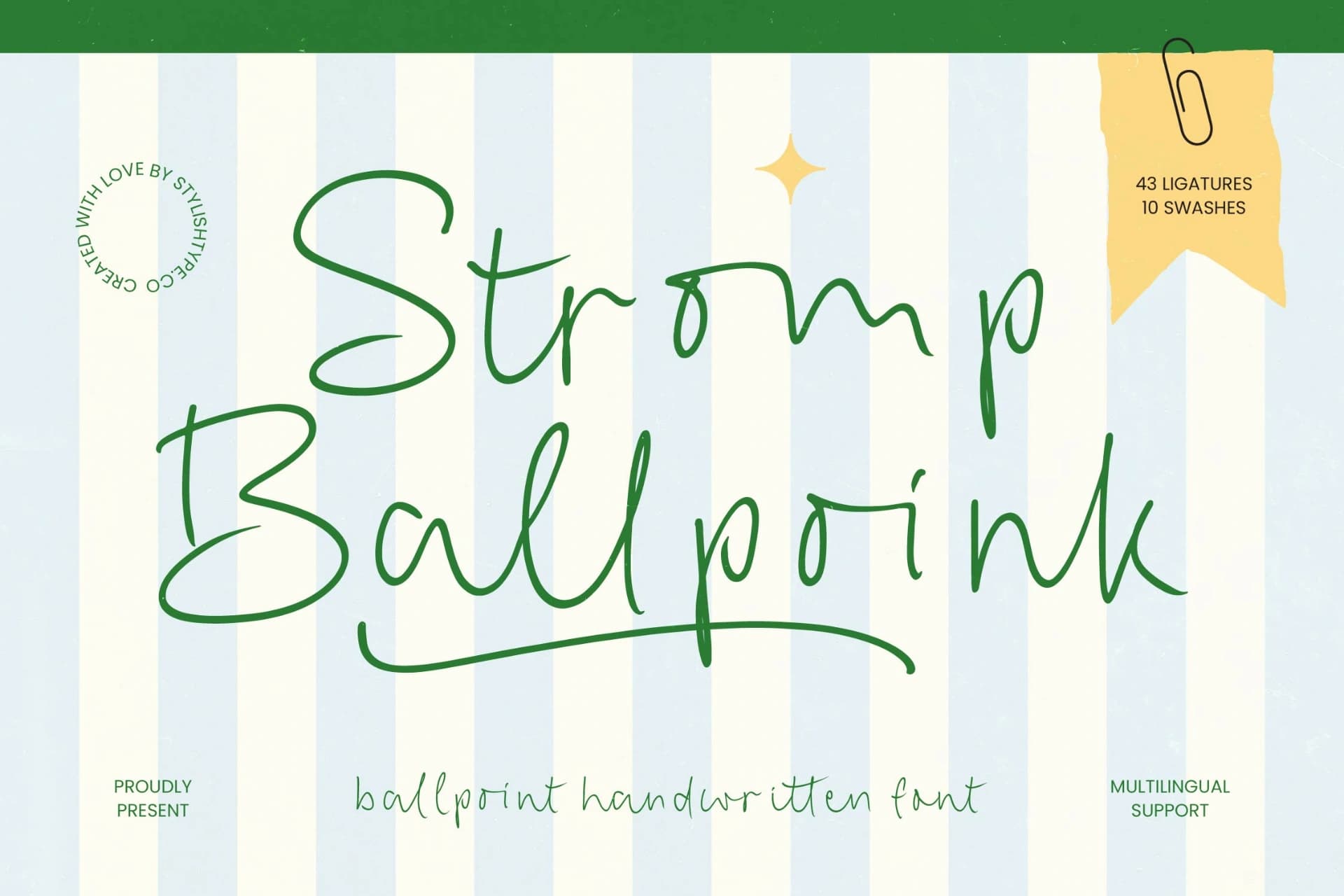 Preview 1 for Stromp Ballpoink - Ballpoint Handwritten Font
