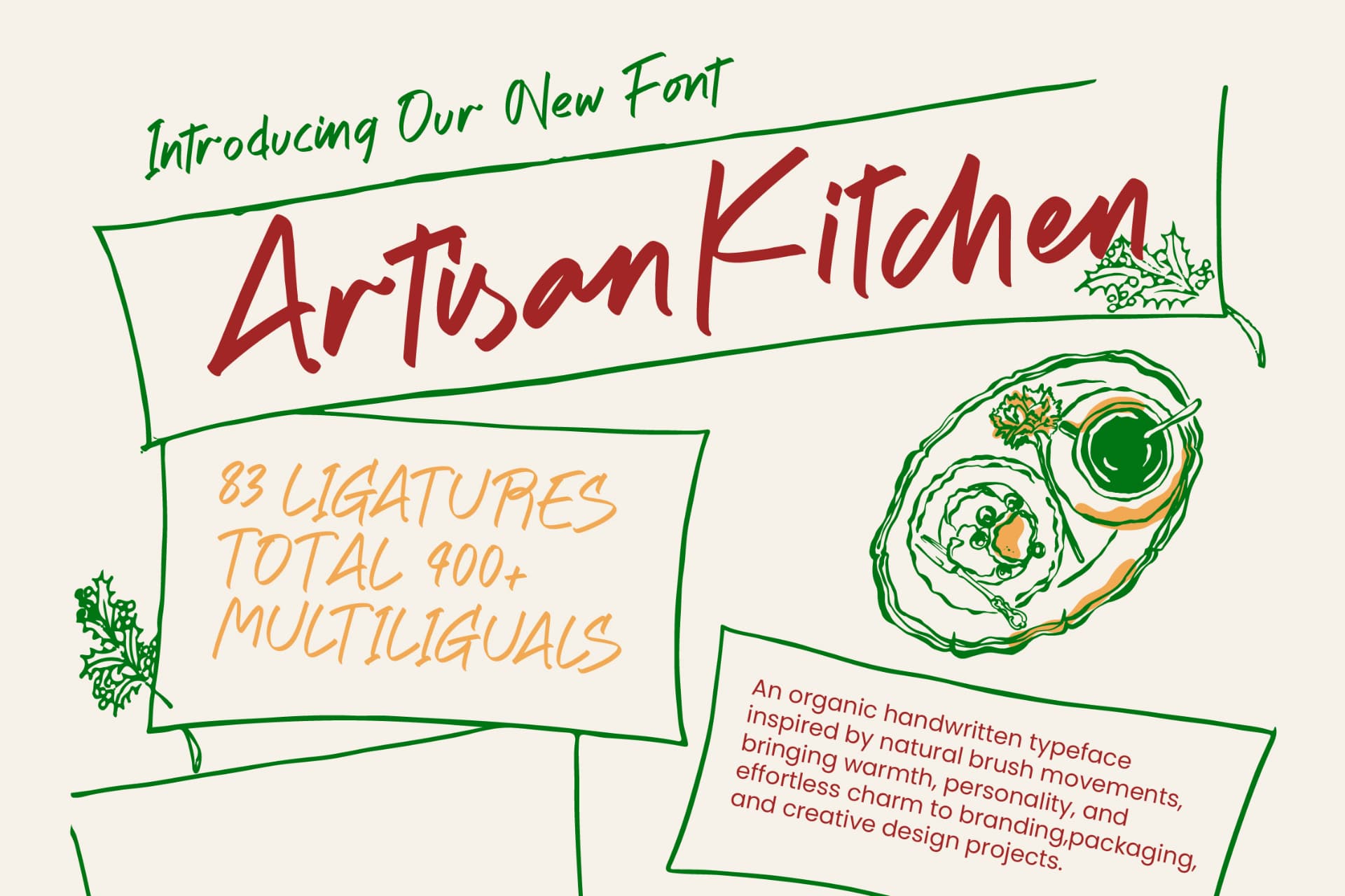 Preview 1 for Artisan Kitchen - Handwritten Font