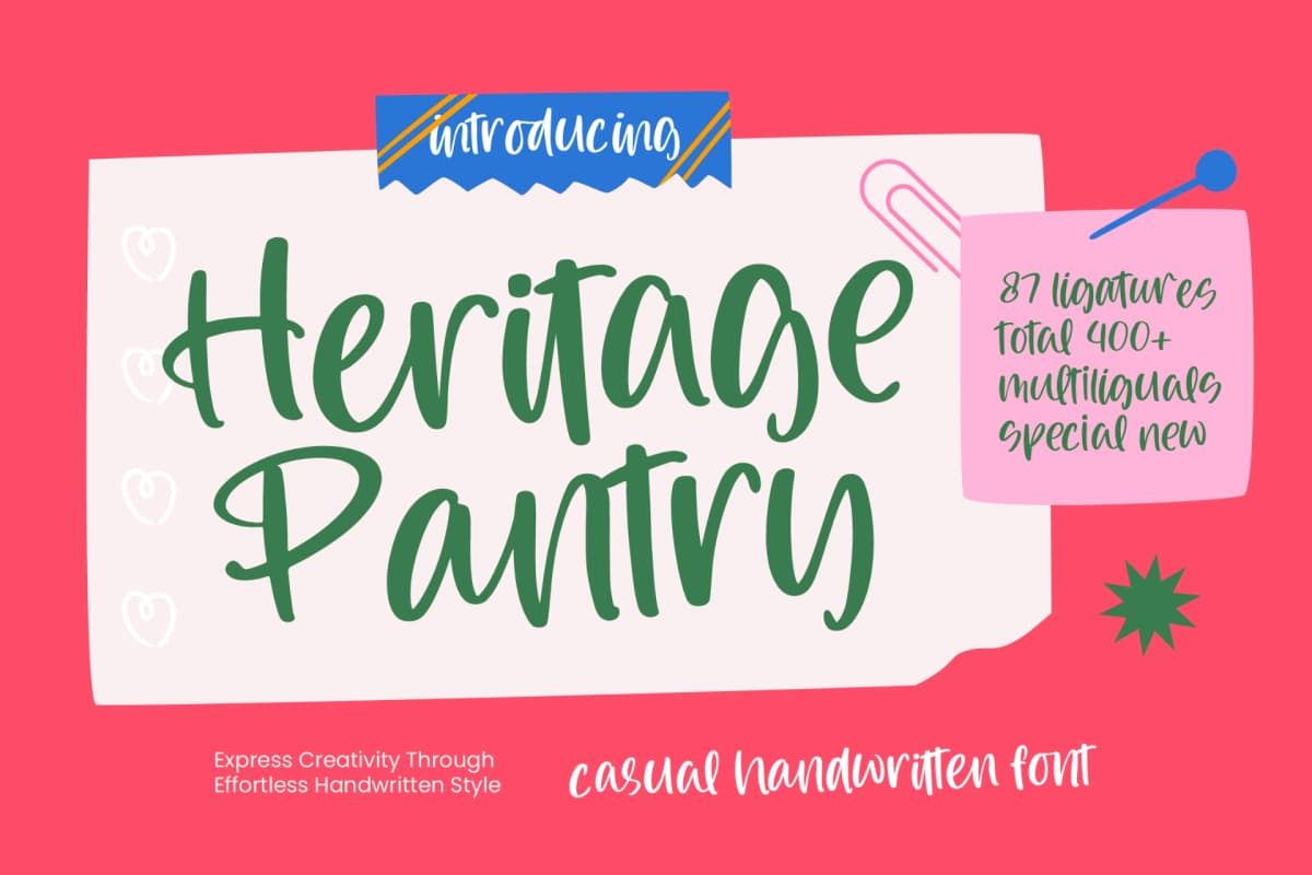 Preview of Heritage Pantry - Casual Handwritten Font font