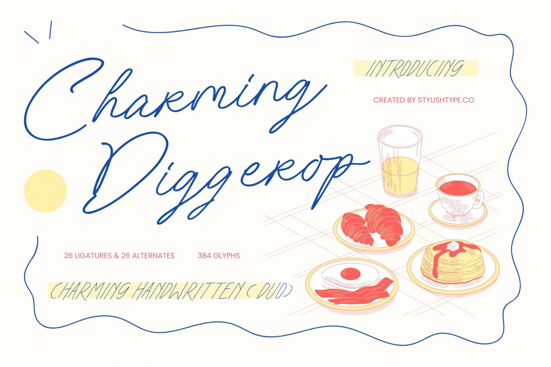 Preview of Charming Diggerop - Handwritten Font font