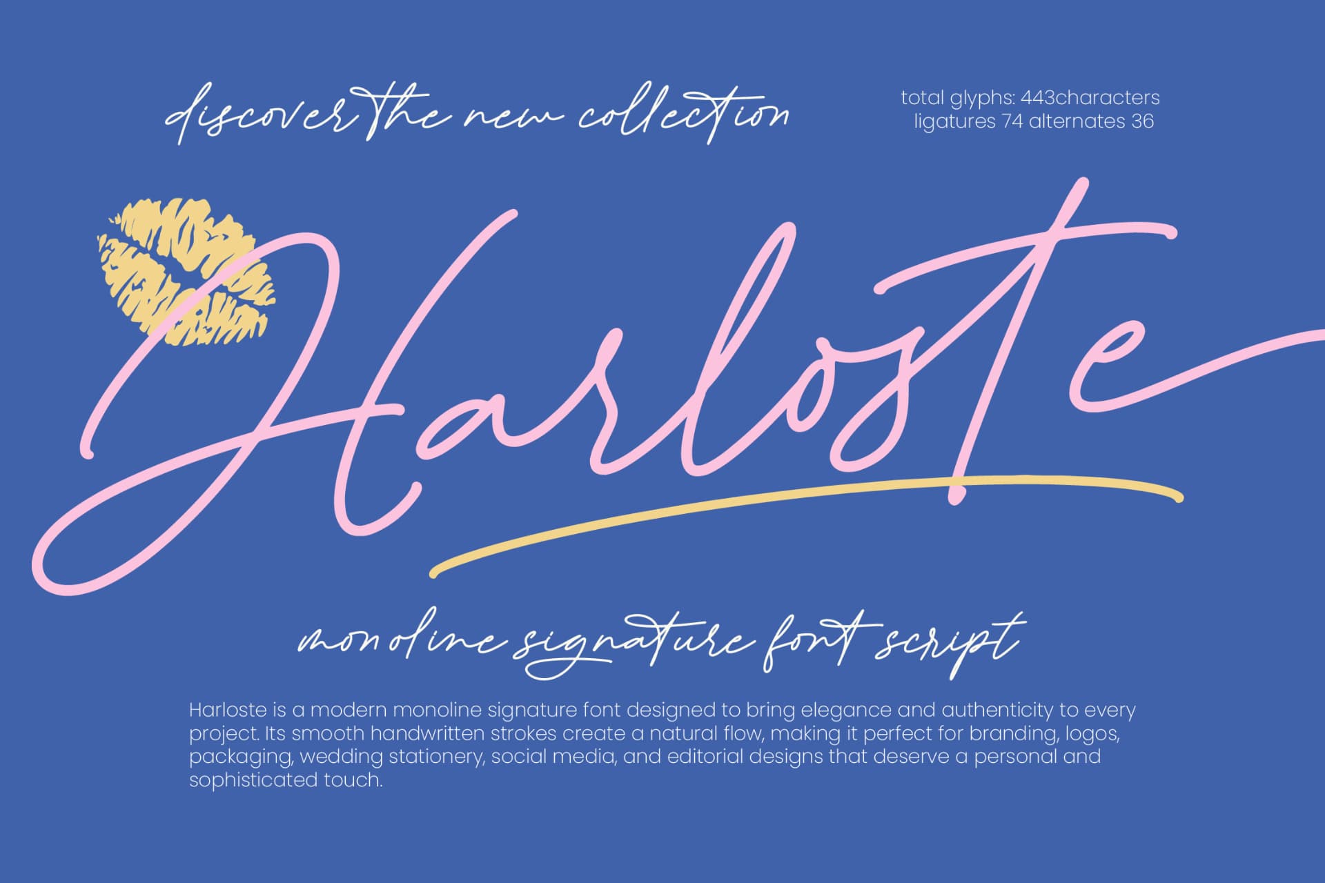 Preview of Harloste - Monoline Signature Font font