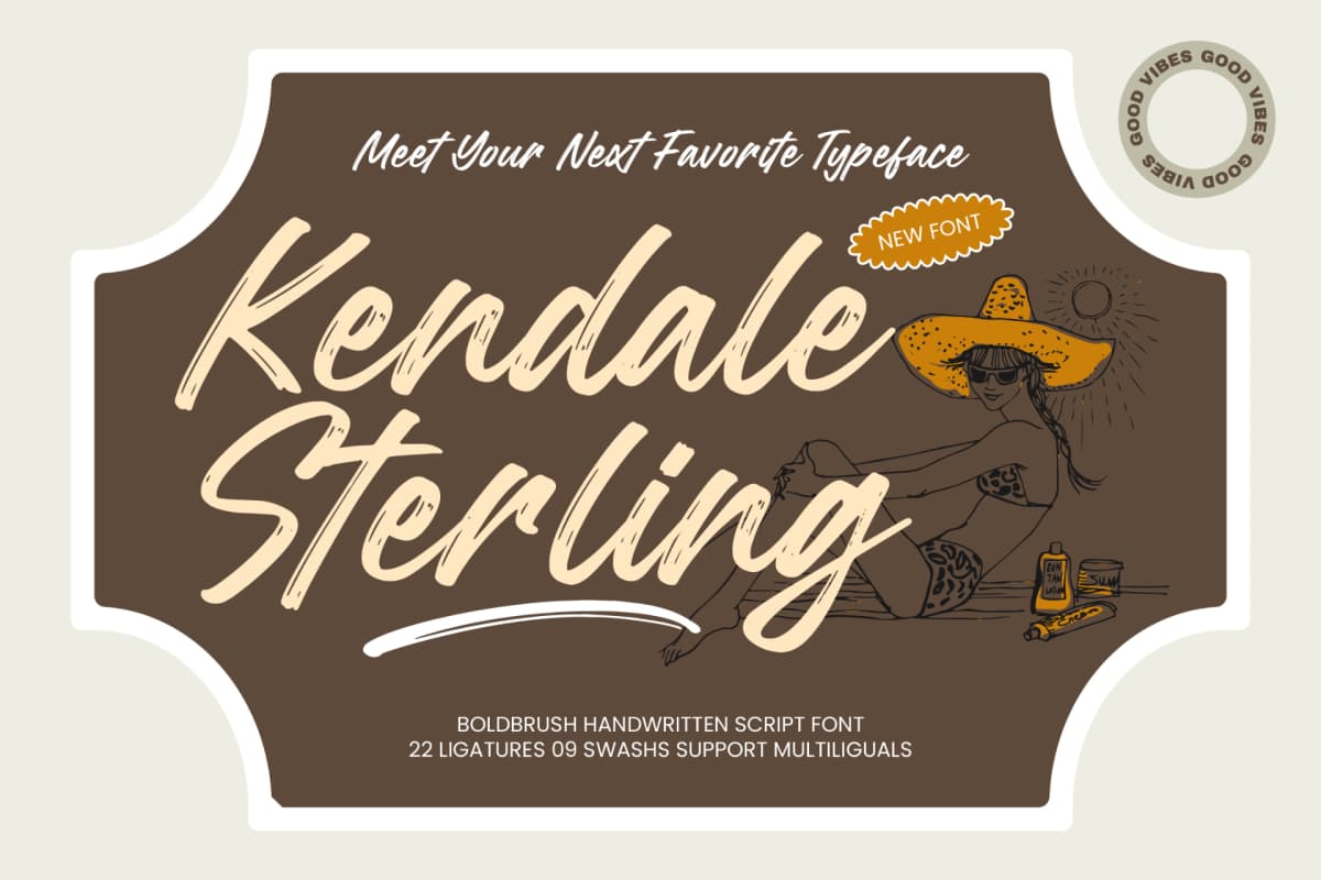 Preview of Kendale Sterling - Bold Brush Handwritten Font font