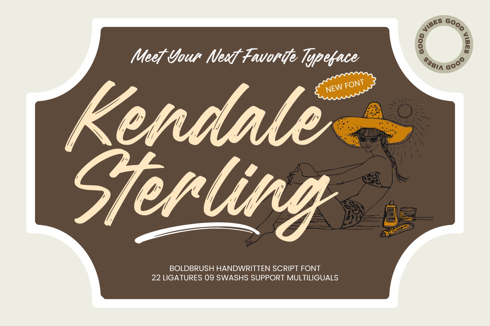 Preview of Kendale Sterling - Bold Brush Handwritten Font font