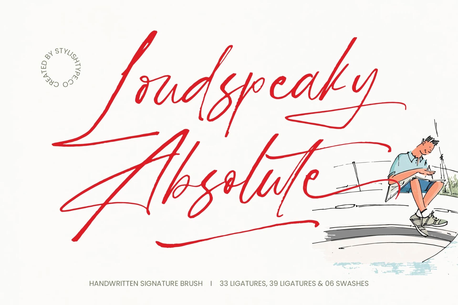 Preview of Loudspeaky Absolute - Handwritten Signature Brush font