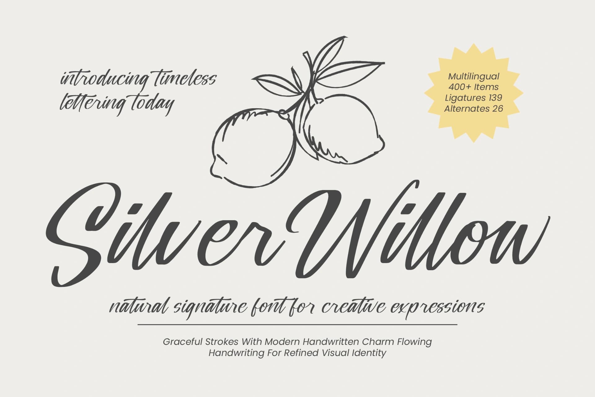 Preview of Silver Willow - Natural Signature Font font