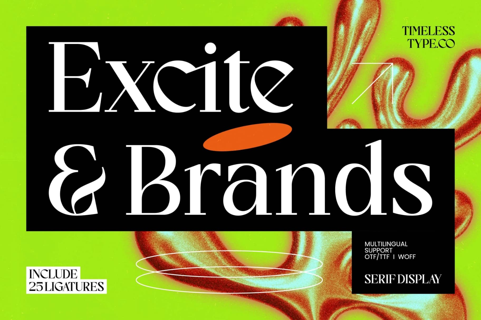 Preview of Excite Brands - Modern Editorial Serif font