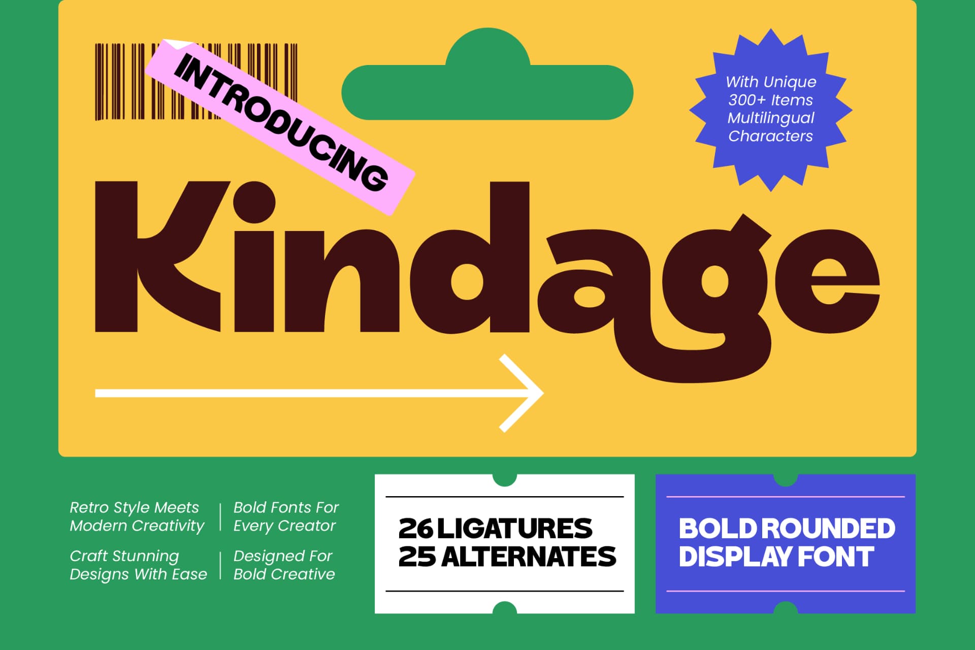 Preview of Kindage - Bold Rounded Display Font font