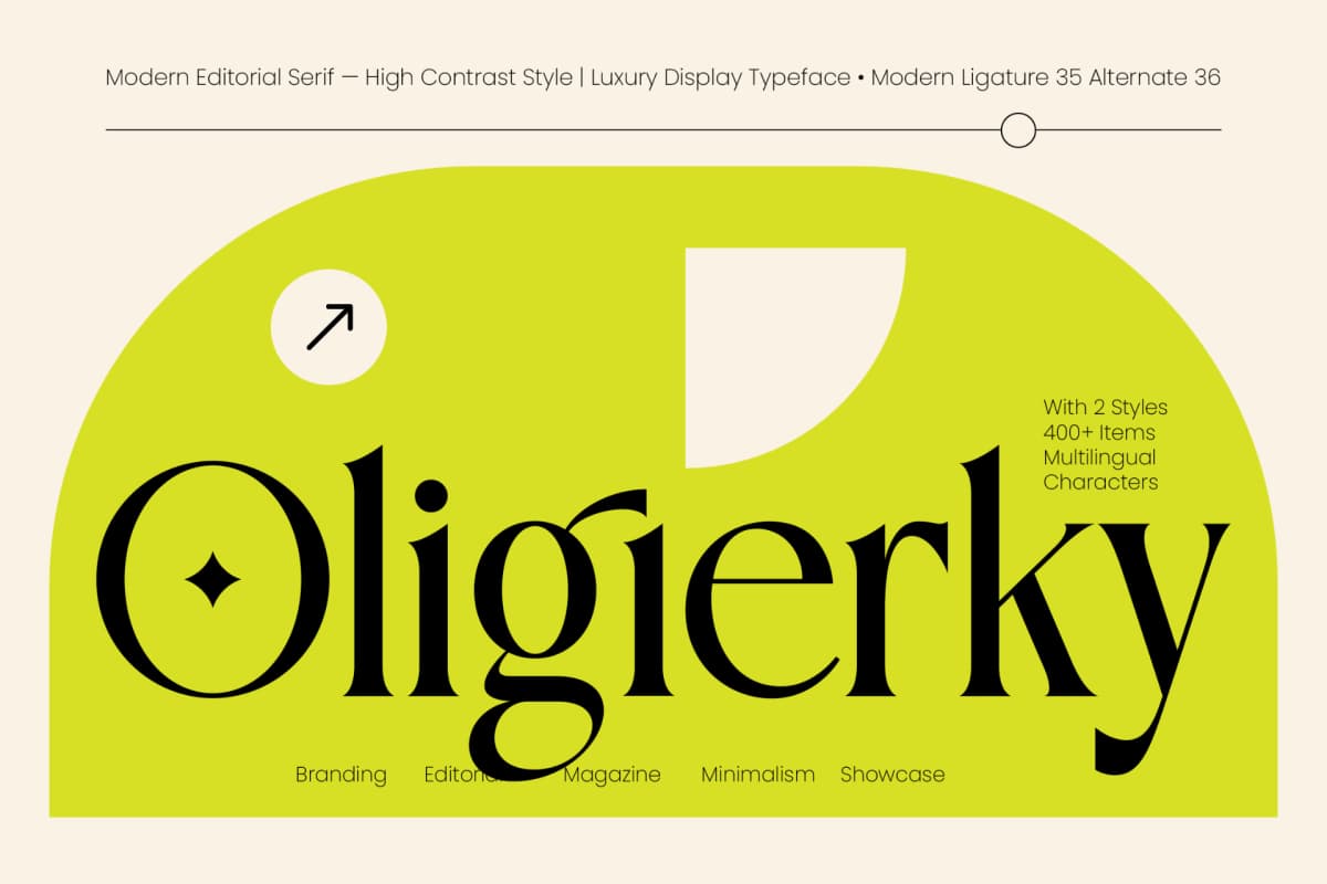 Oligierky - Modern Editorial Serif font preview 1