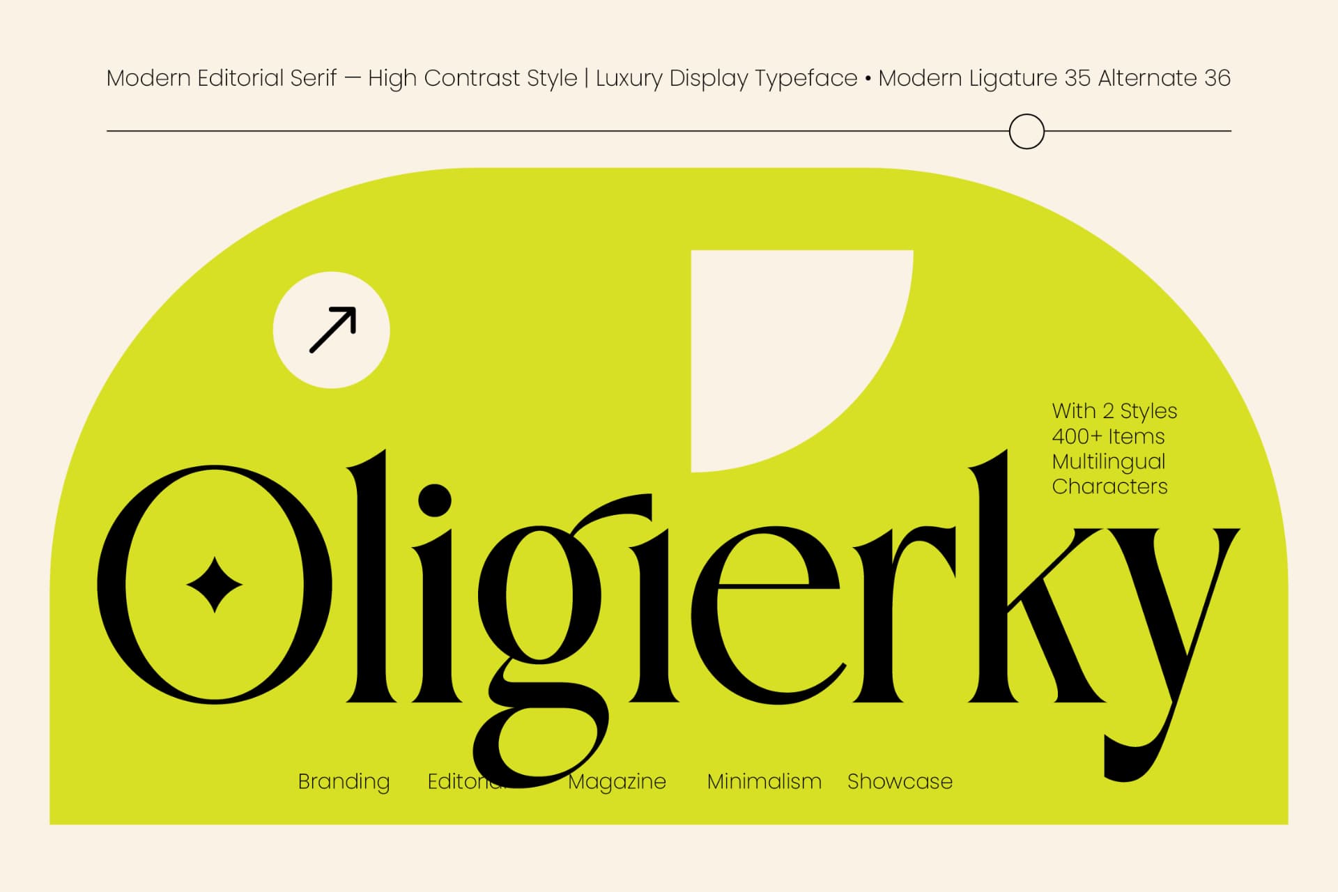 Preview of Oligierky - Modern Editorial Serif font