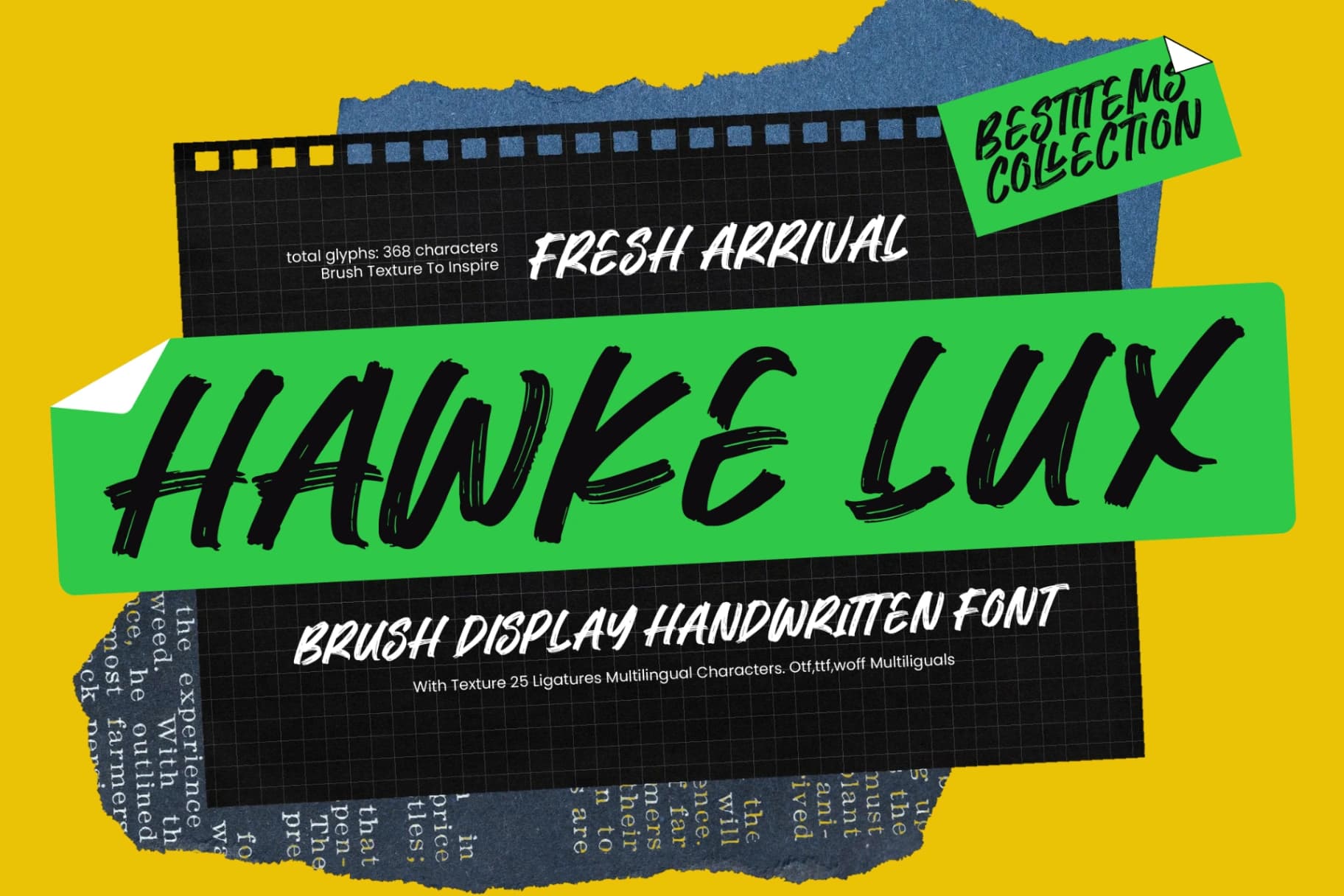 Preview of Hawke Lux - Brush Display Handwritten Font font