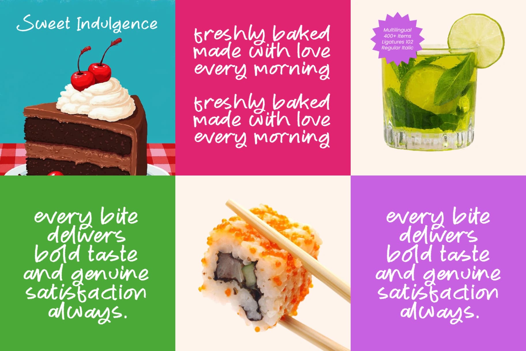 Preview 3 for Croissant Sweet - Modern Handwriting