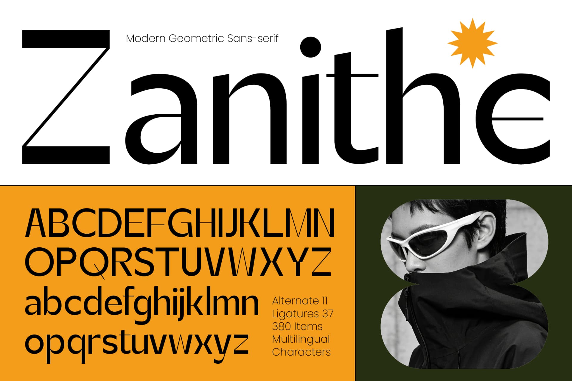 Preview of Zanithe - Modern Geometric Sans Serif font