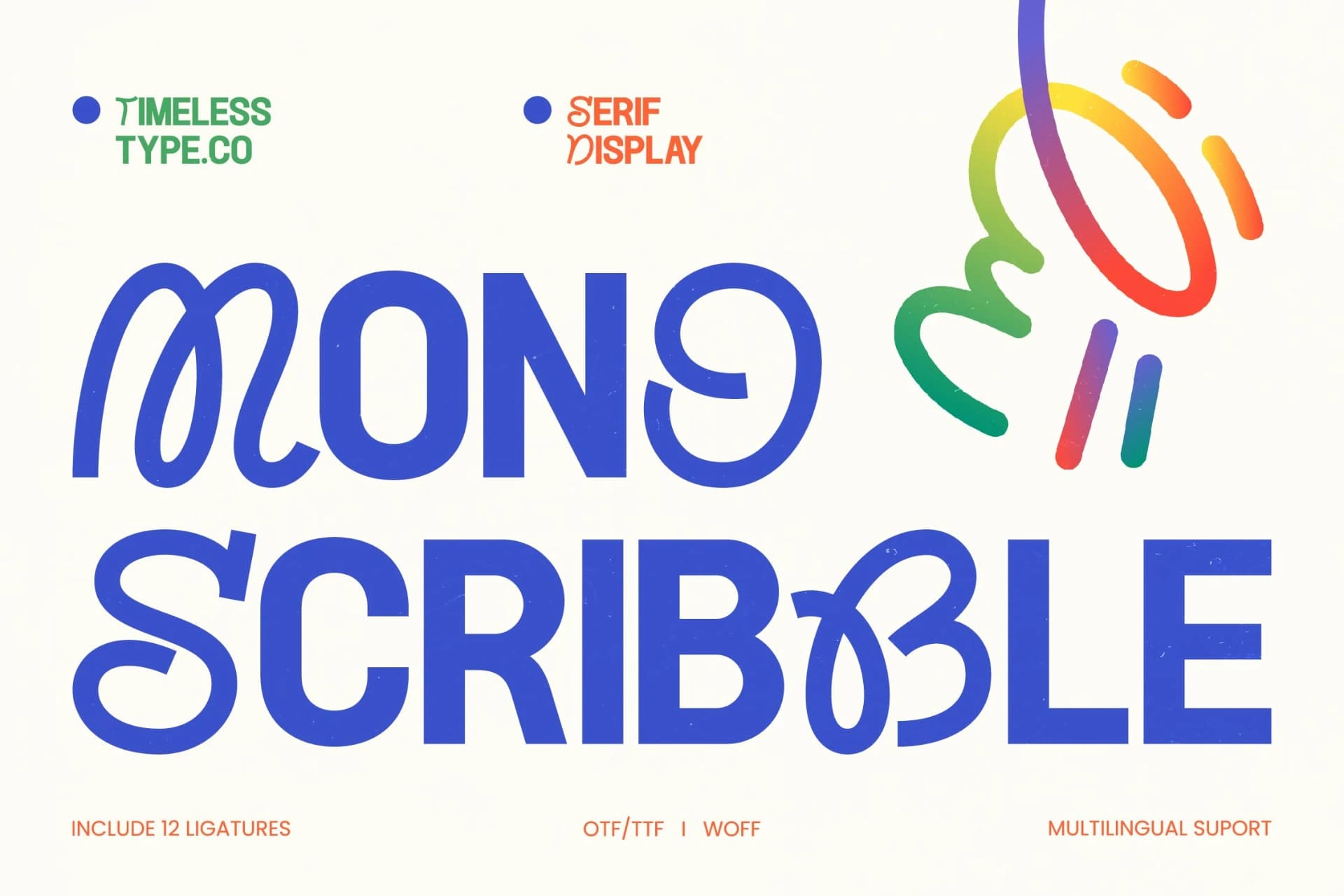 Preview of Mono Scribble - Experimental Sans Serif Display font