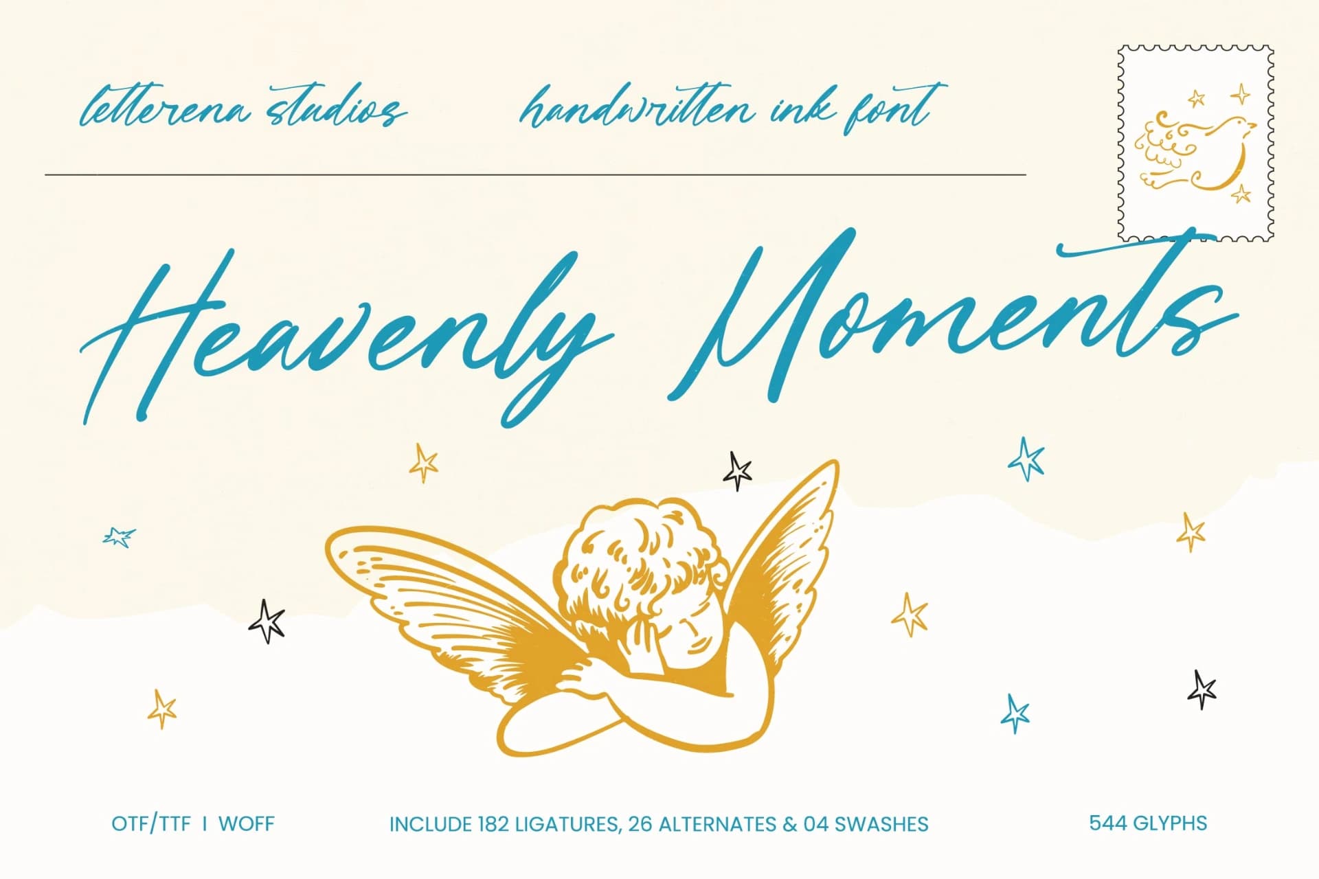 Preview of Heavenly Moments - Handwritten Ink Font font