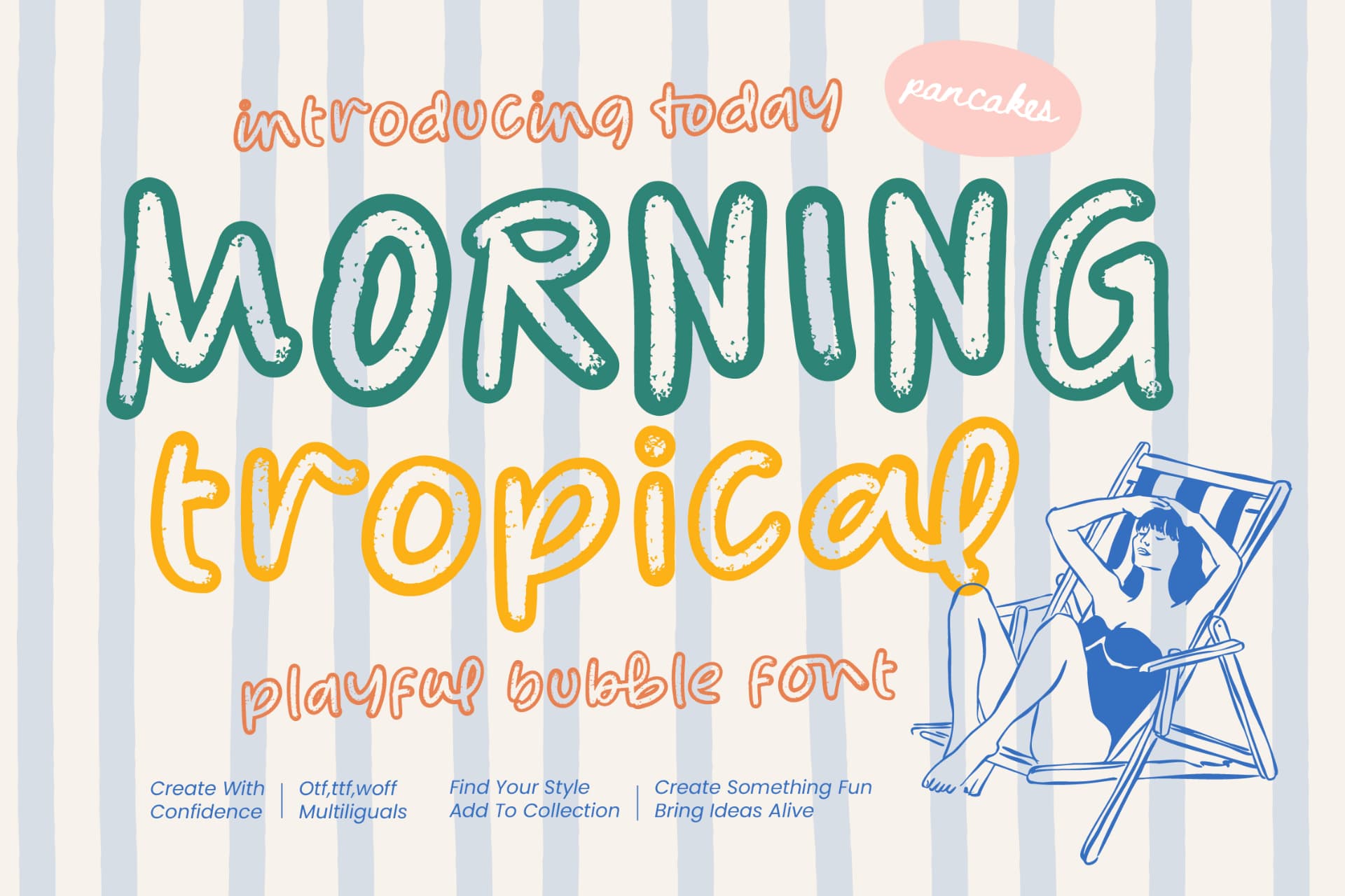 Preview of Morning Tropical - Playful Bubble Font font