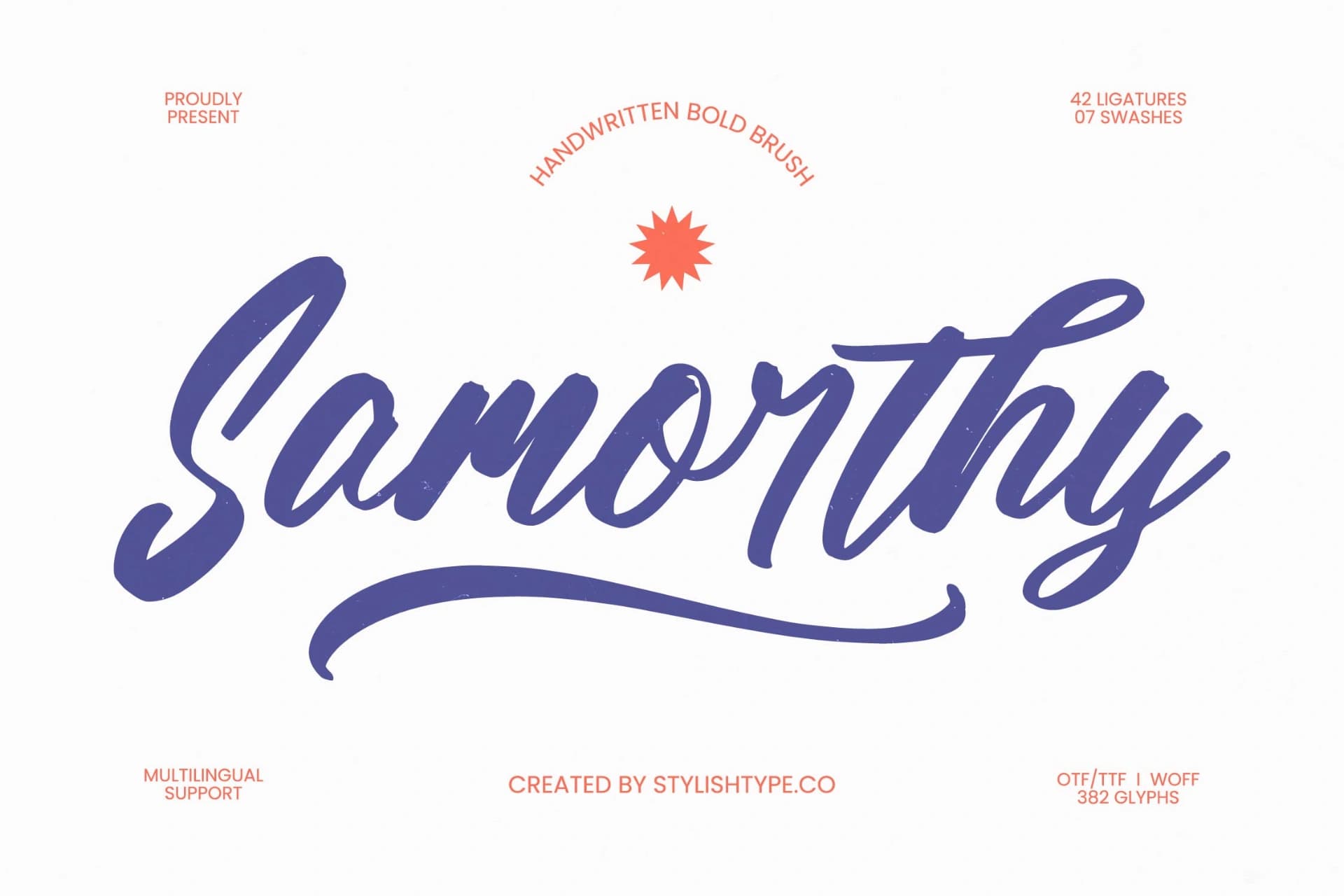 Preview of Samorthy - Handwritten Brush Font font