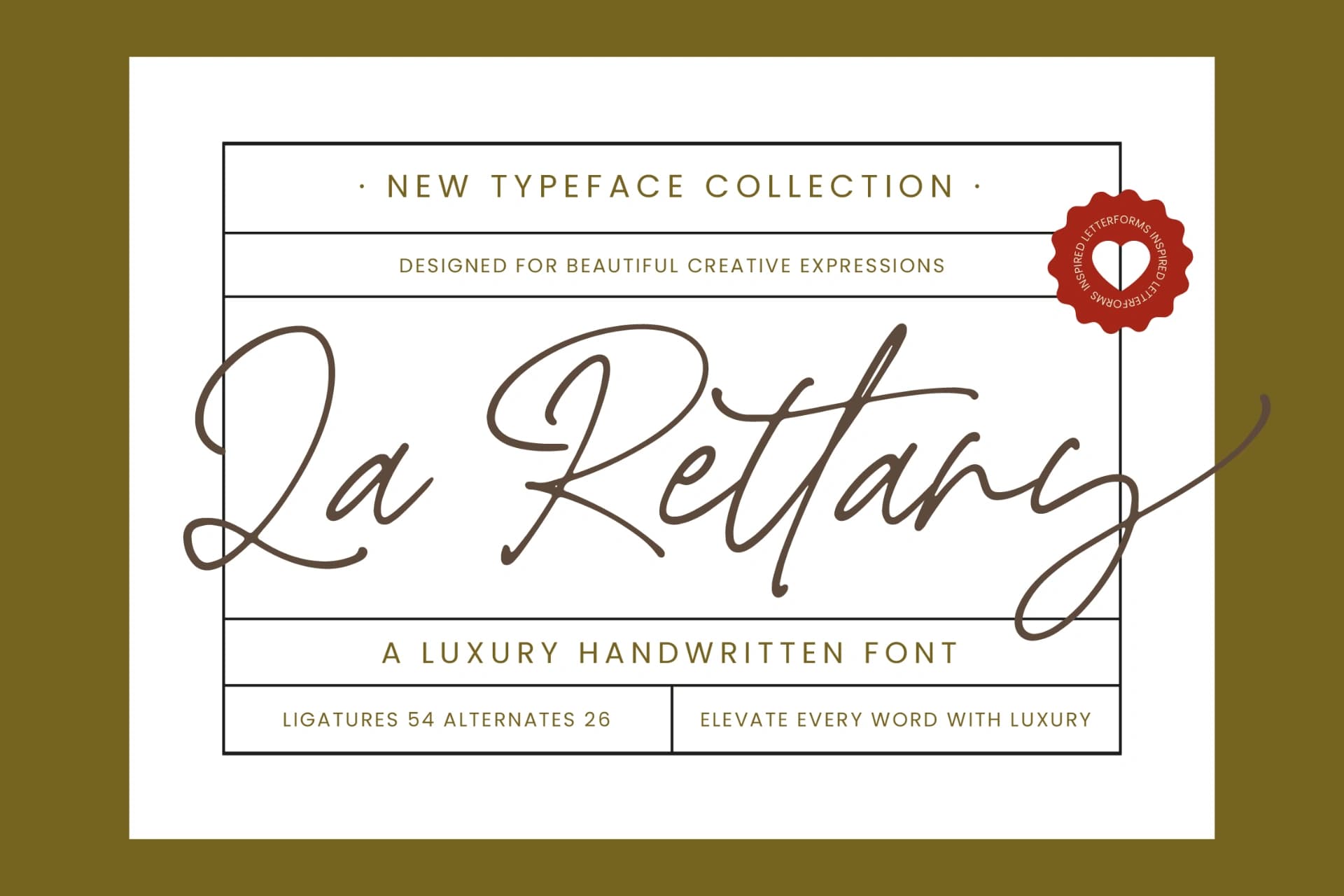 Preview of La Rettany - Luxury Handwritten Font font