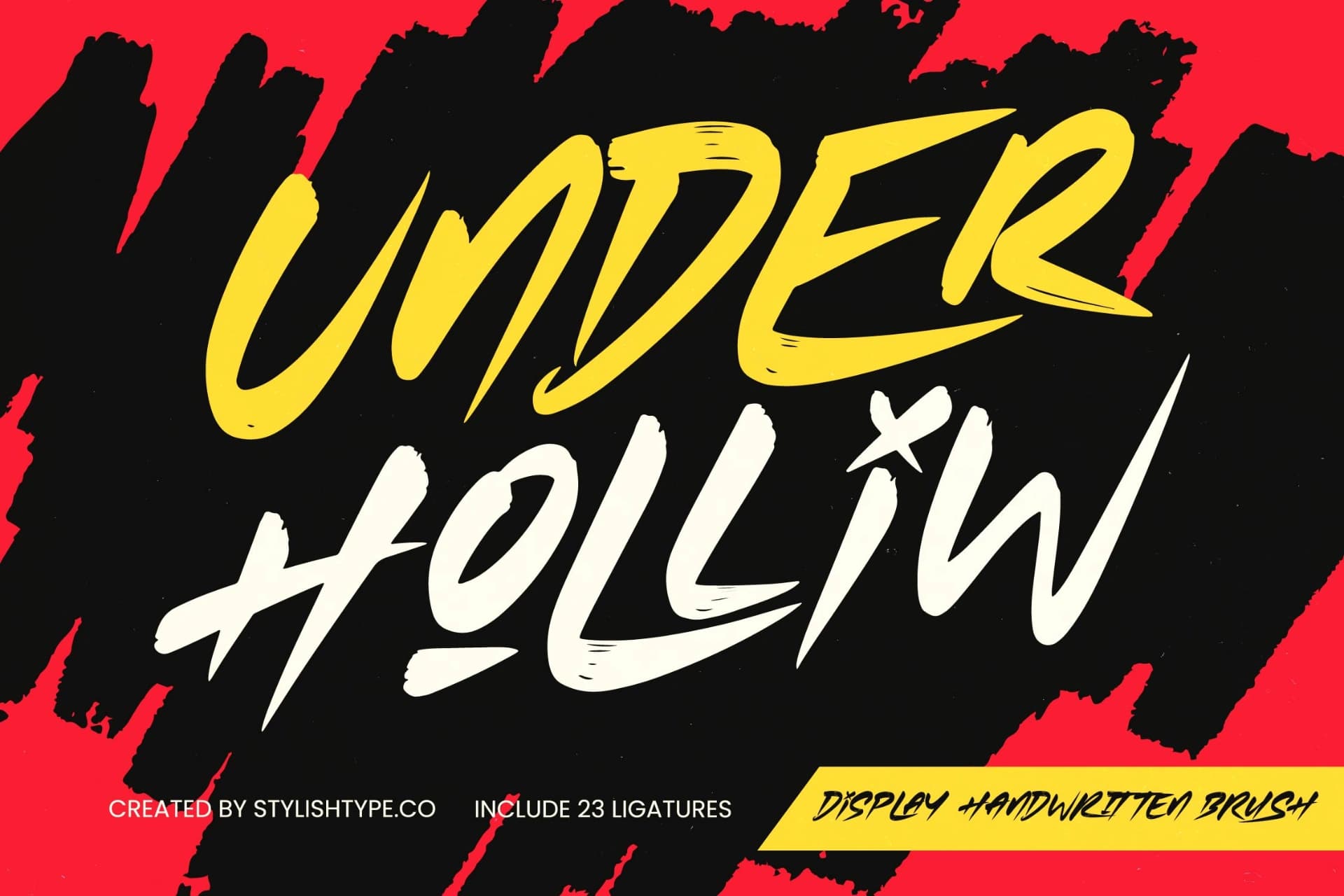 Preview of Under Holliw - Display Handwritten Brush font