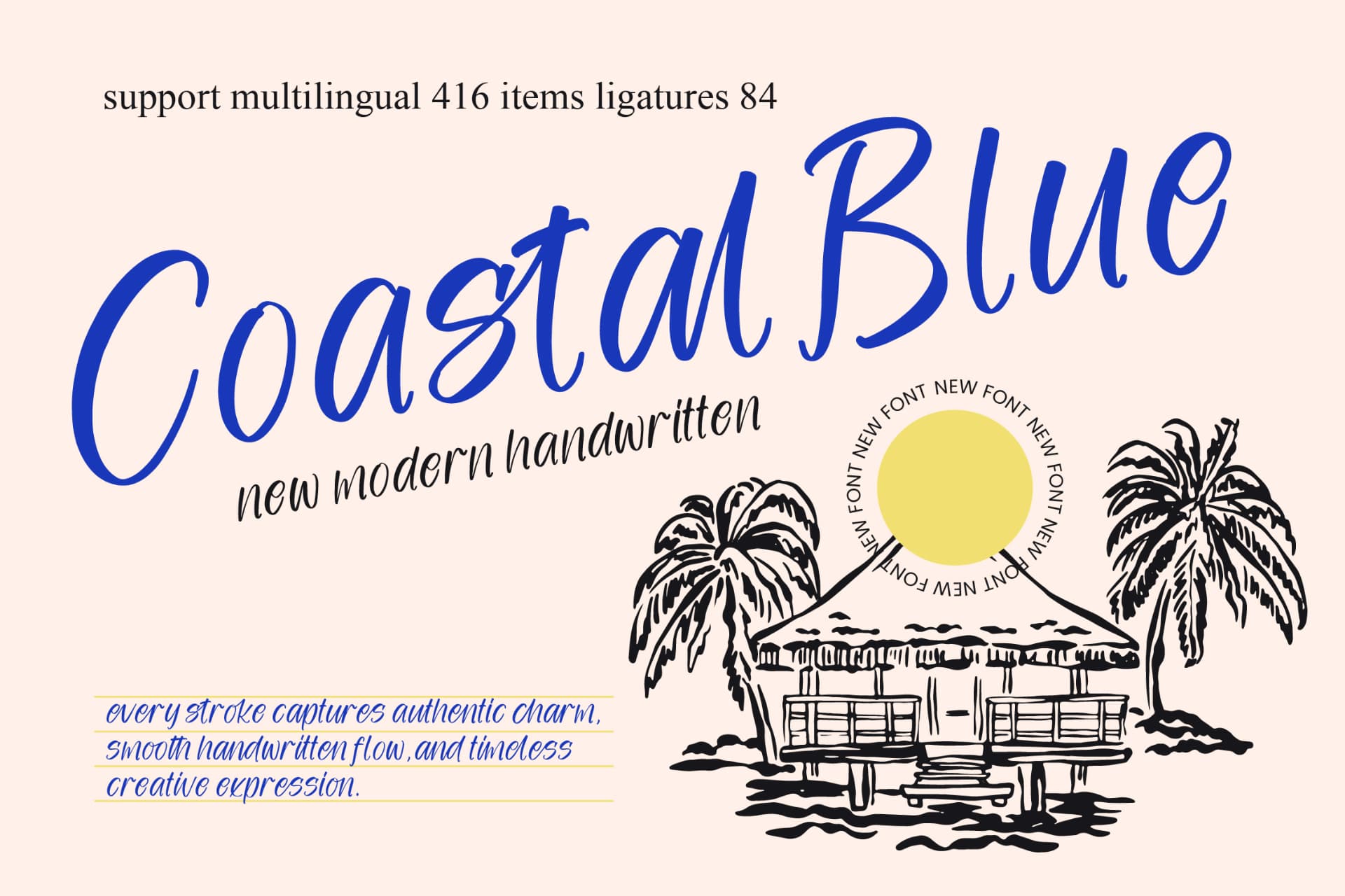 Preview of Coastal Blue - New Modern Handwritten font