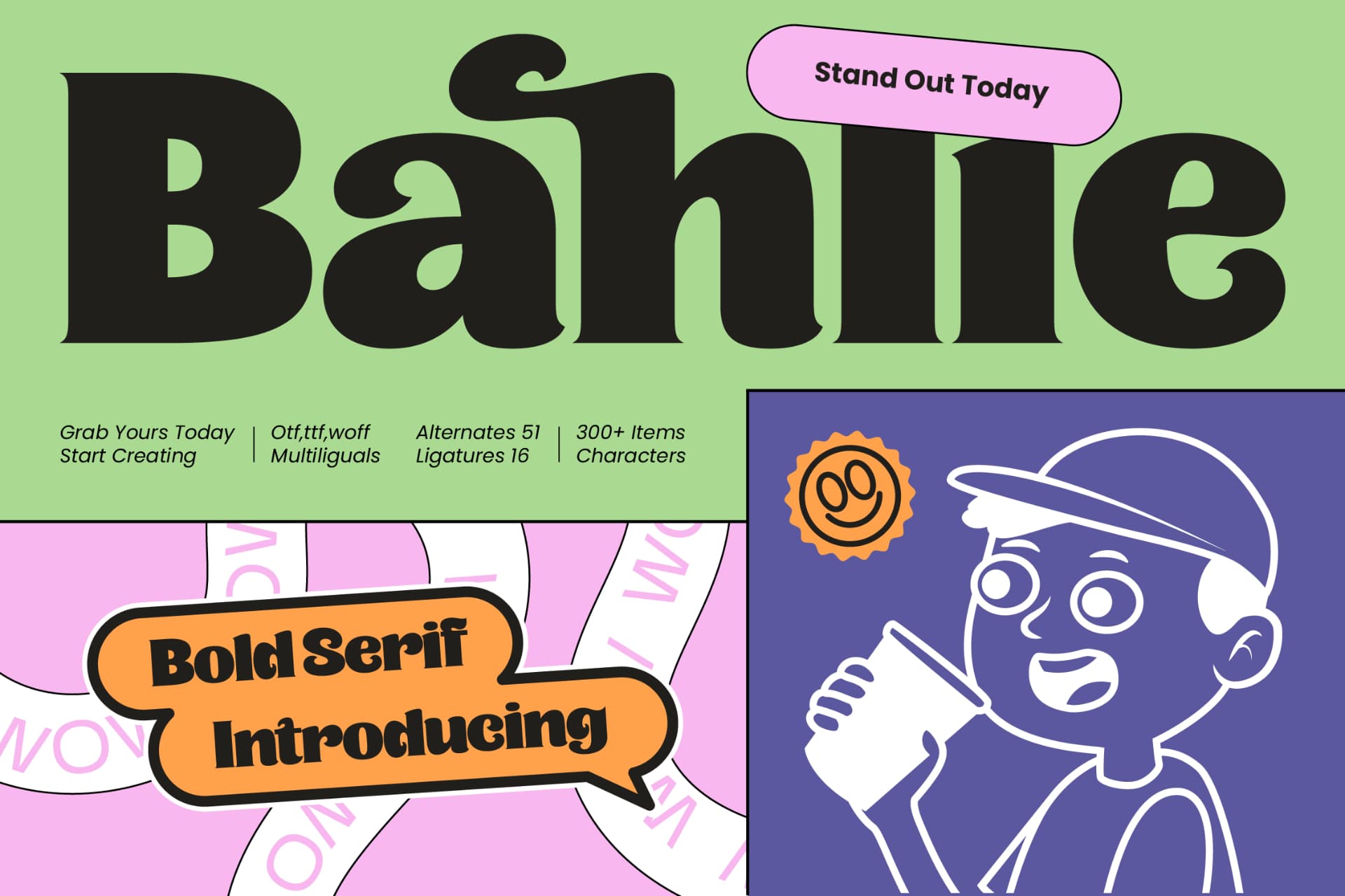 Preview of Bahlie - Groovy Bold Display Serif font