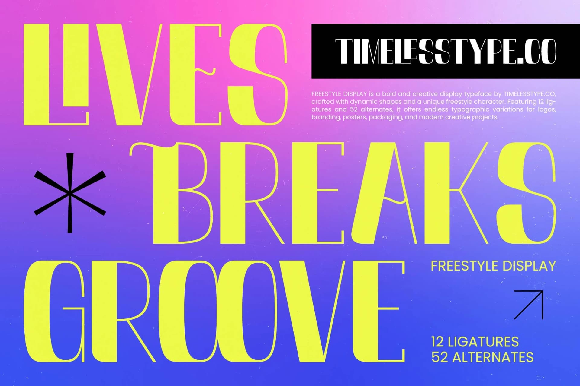 Preview of Lives Breaks Groove - Freestyle Display font
