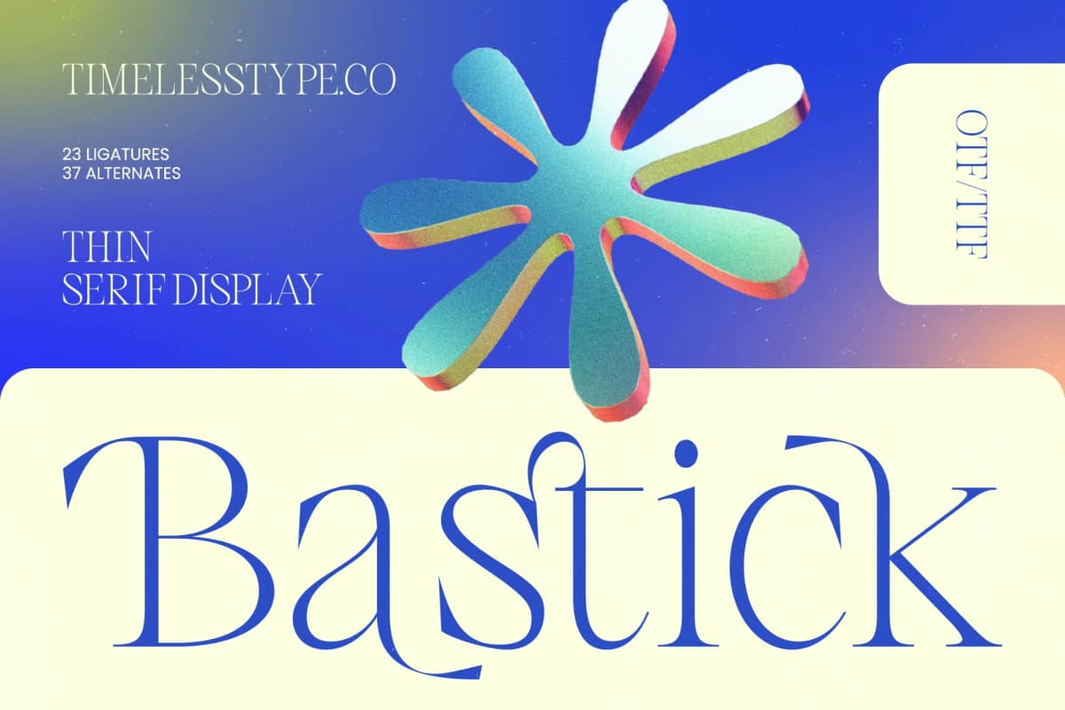 Bastick - Thin Serif Display font preview 1