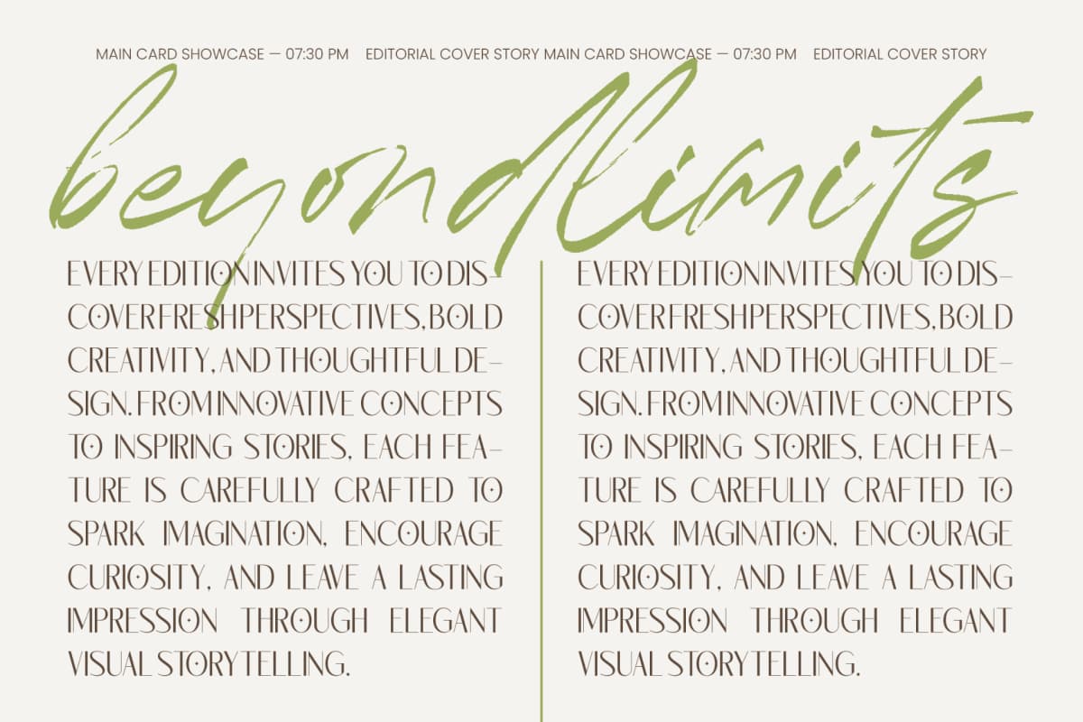 Megance Glamour - Elegant Sans Font font preview 4