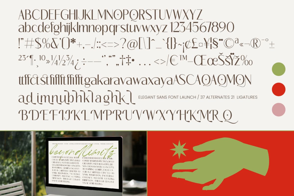 Megance Glamour - Elegant Sans Font font preview 10