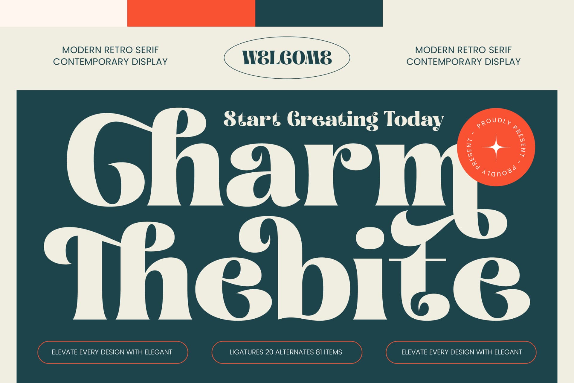 Preview of Charm Thebite - Modern Retro Serif font