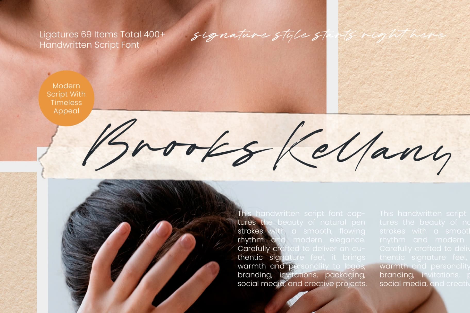 Preview of Brooks Kellany - Handwritten Script Font font