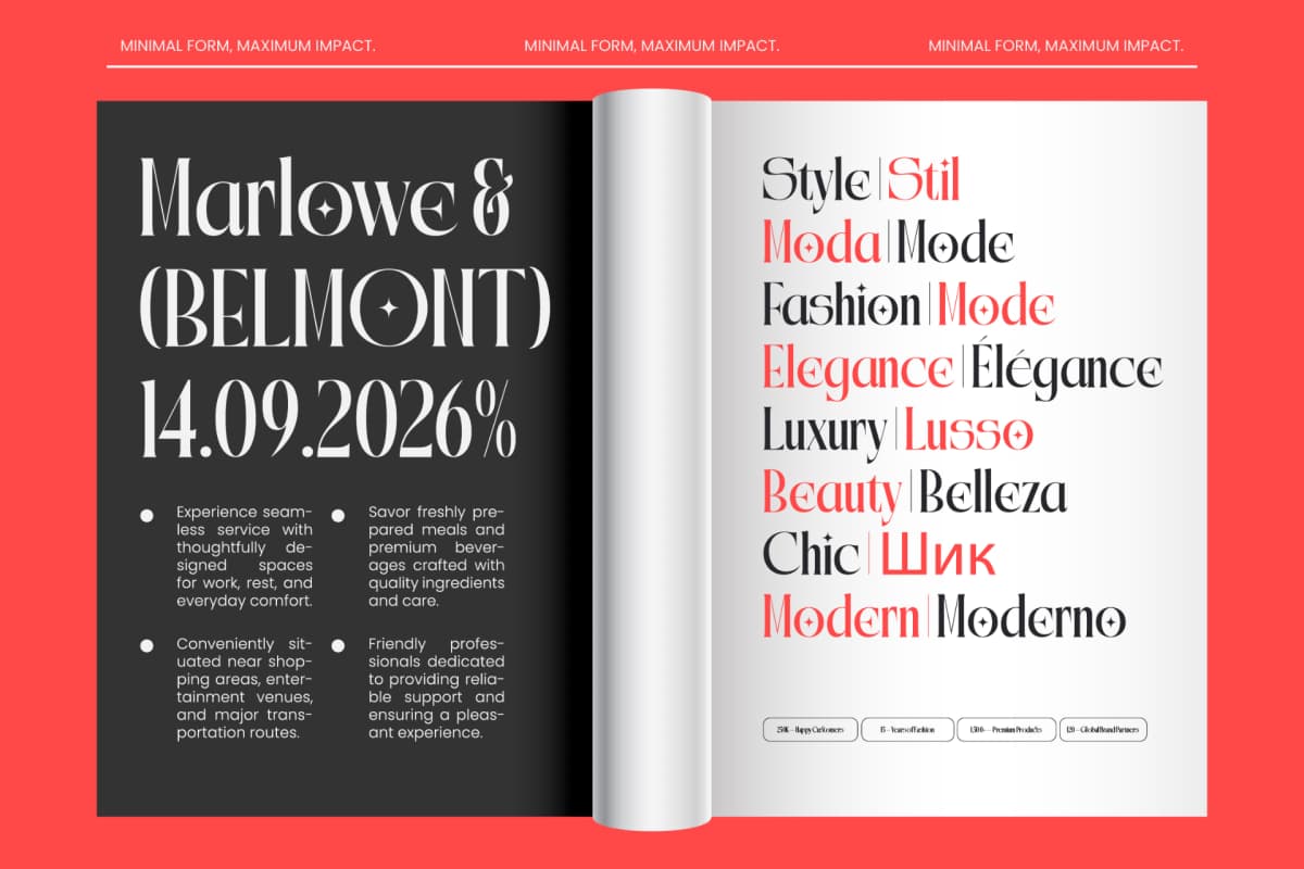 Qalories - Modern Serif Display font preview 2