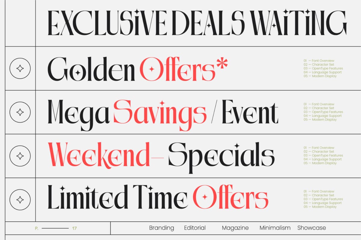Qalories - Modern Serif Display font preview 7