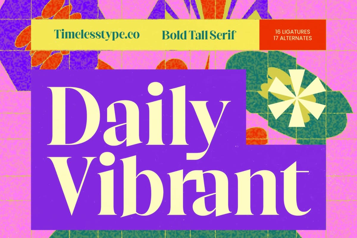 Daily Vibrant - Bold Tall Serif font preview 1