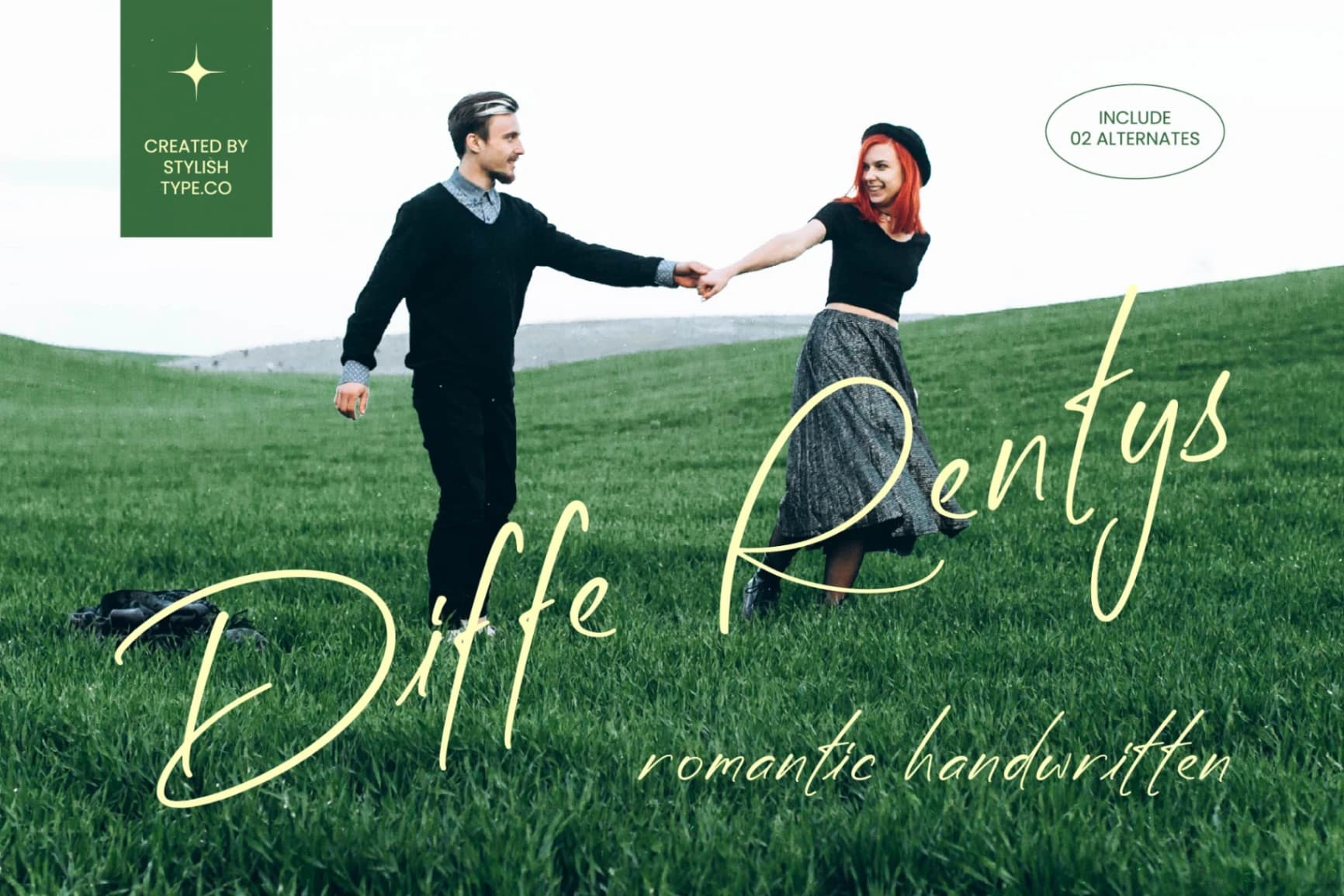 Preview of Diffe Rentys - Romantic Handwritten font