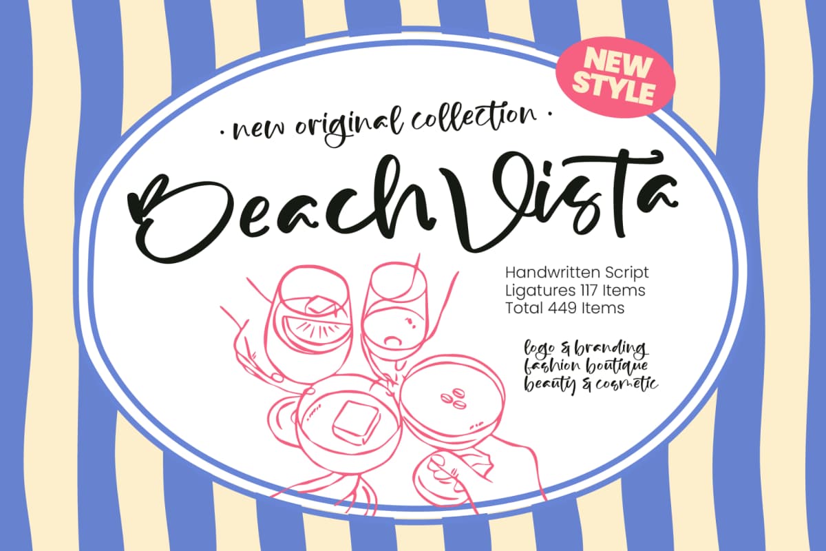 Beach Vista - Handwritten Script font preview 1