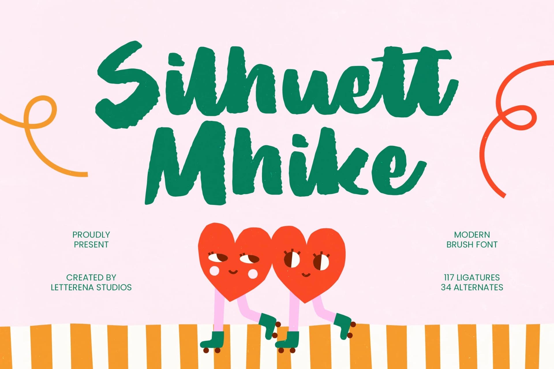 Preview of Silhuett Mhike - Modern Brush Font font