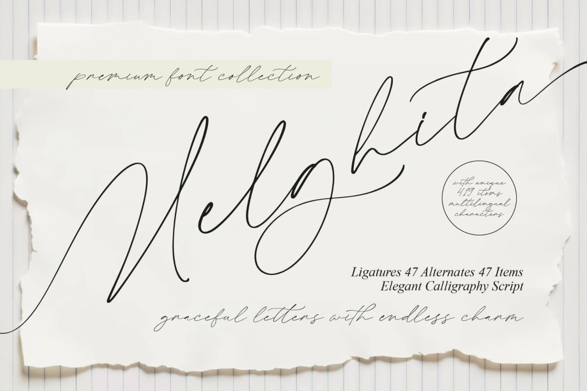 Preview of Melghita - Elegant Calligraphy Script font