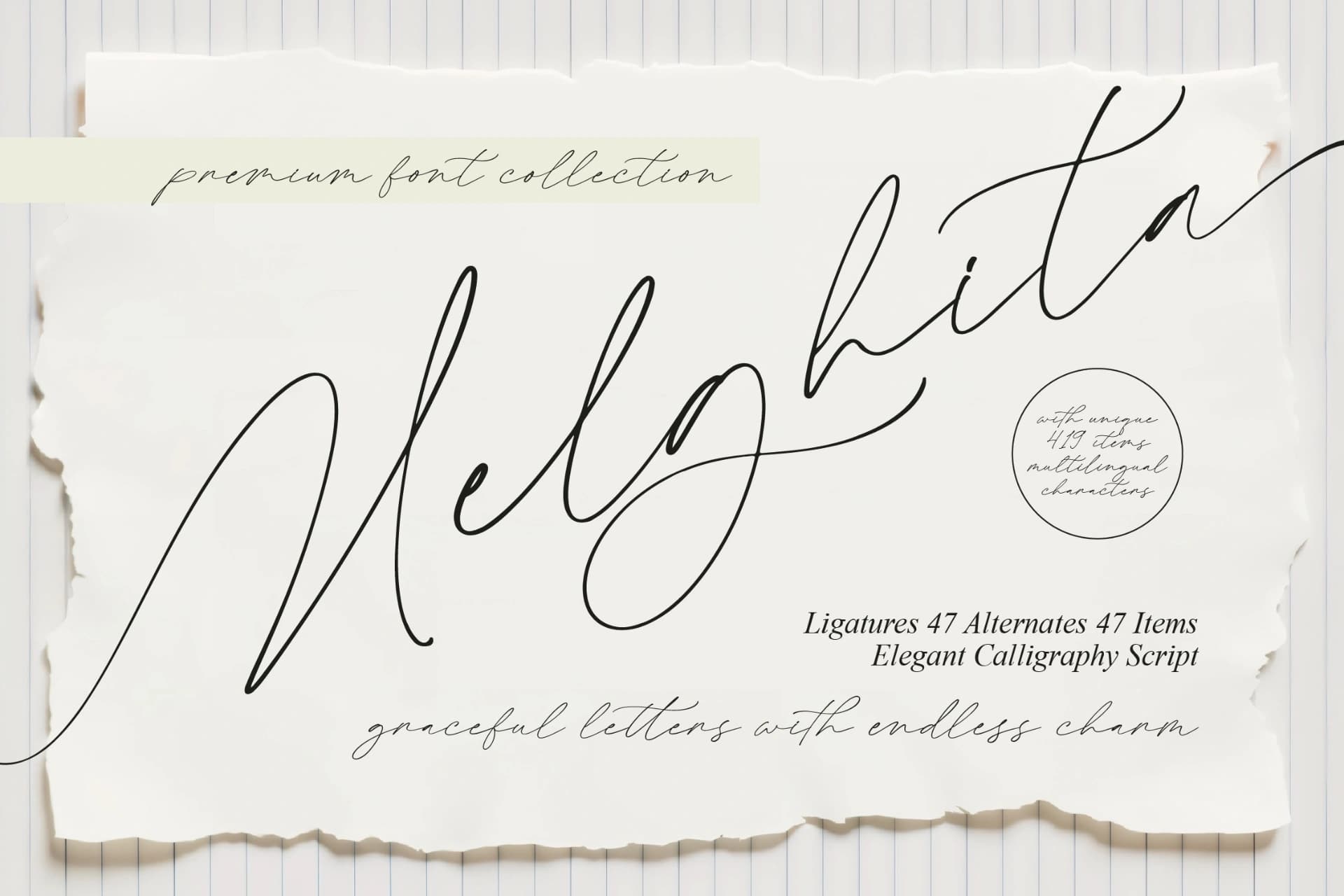 Preview of Melghita - Elegant Calligraphy Script font