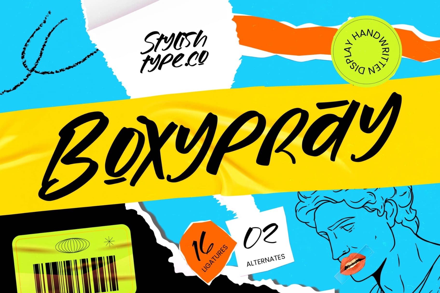 Preview of Boxypray - Display Handwritten Font font