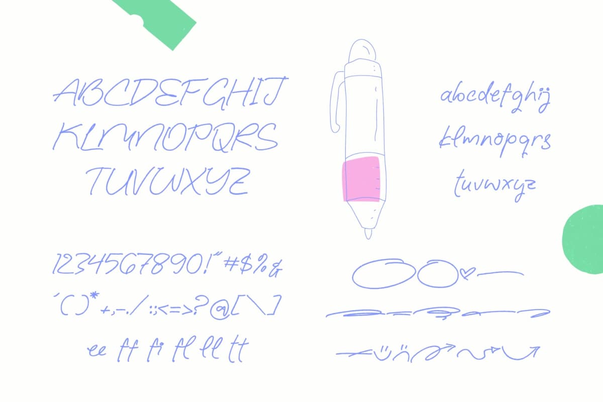 Notedum Fasking - Handwritten Notes Brush font preview 9