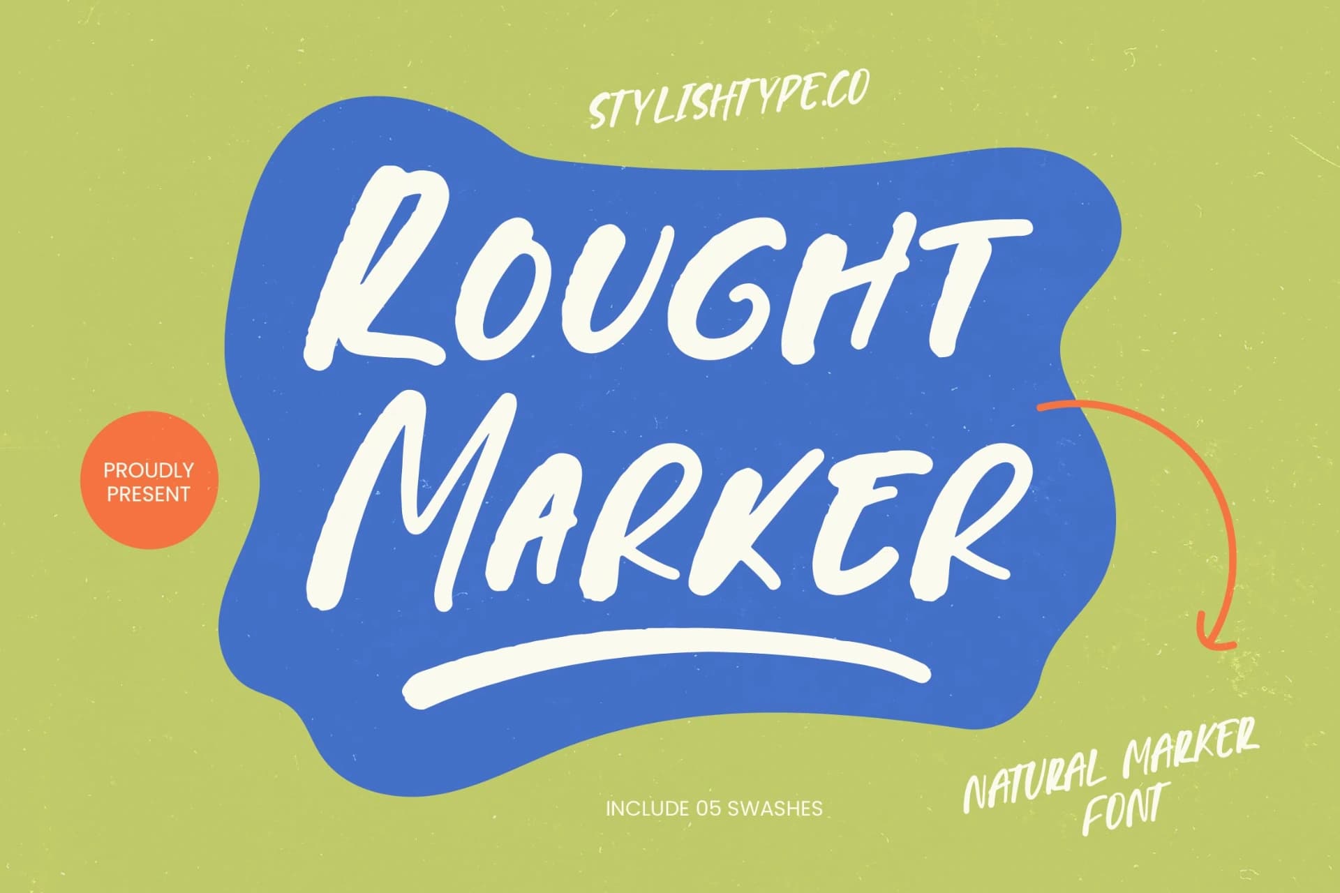Preview of Rought Marker - Natural Marker Font font