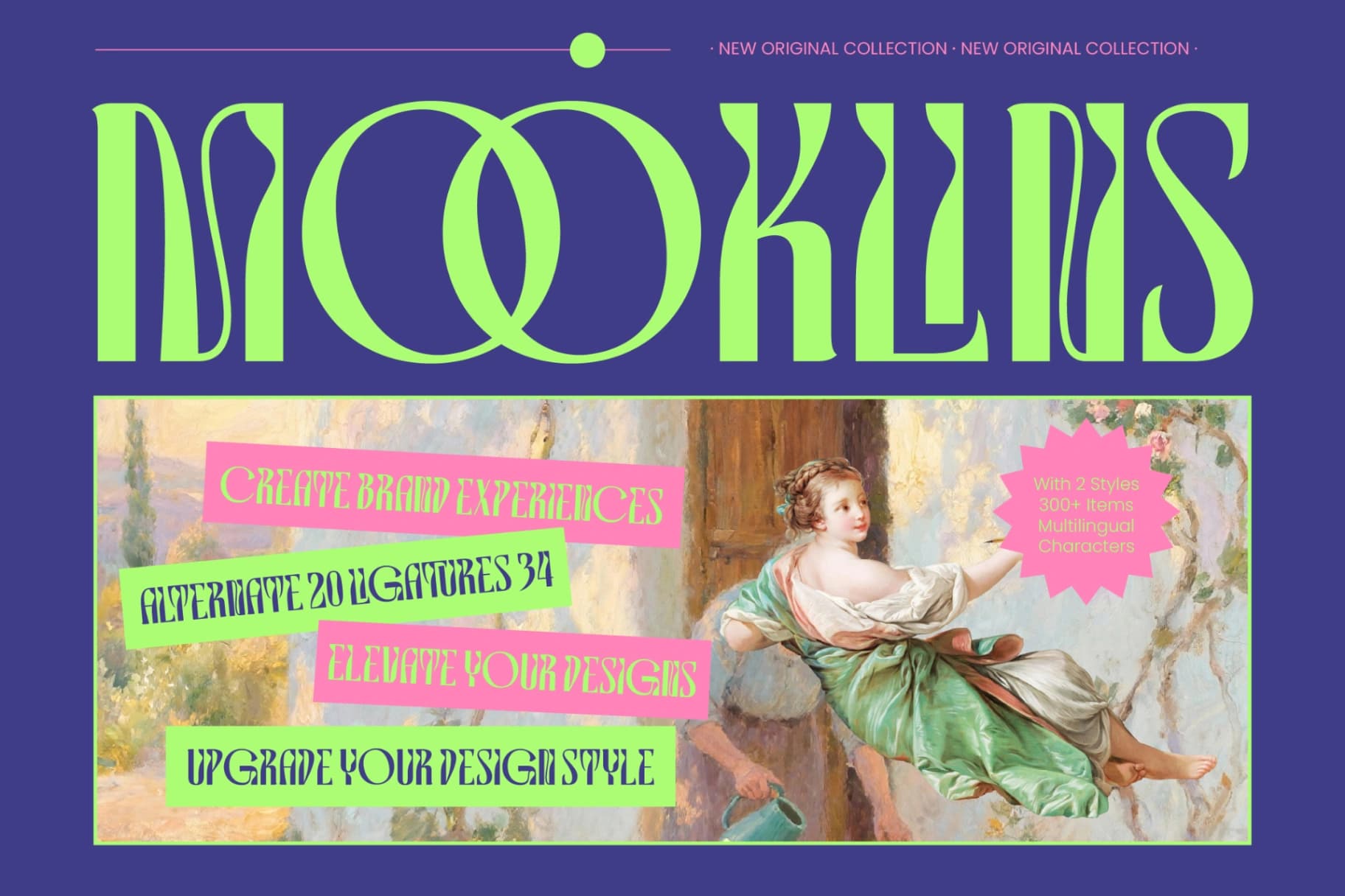 Preview of Mooklins - Decorative Display Font font