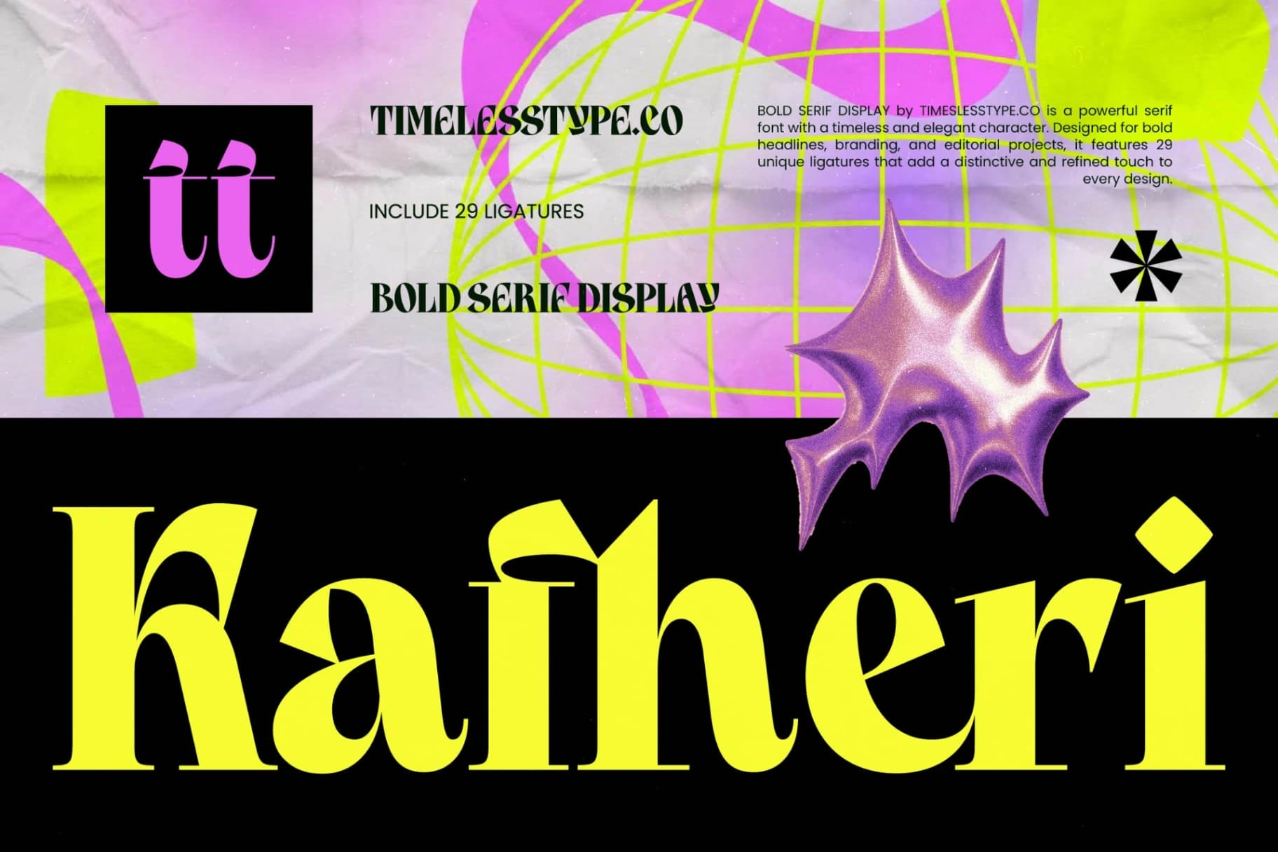 Preview of Kafheri - Bold Tall Serif font