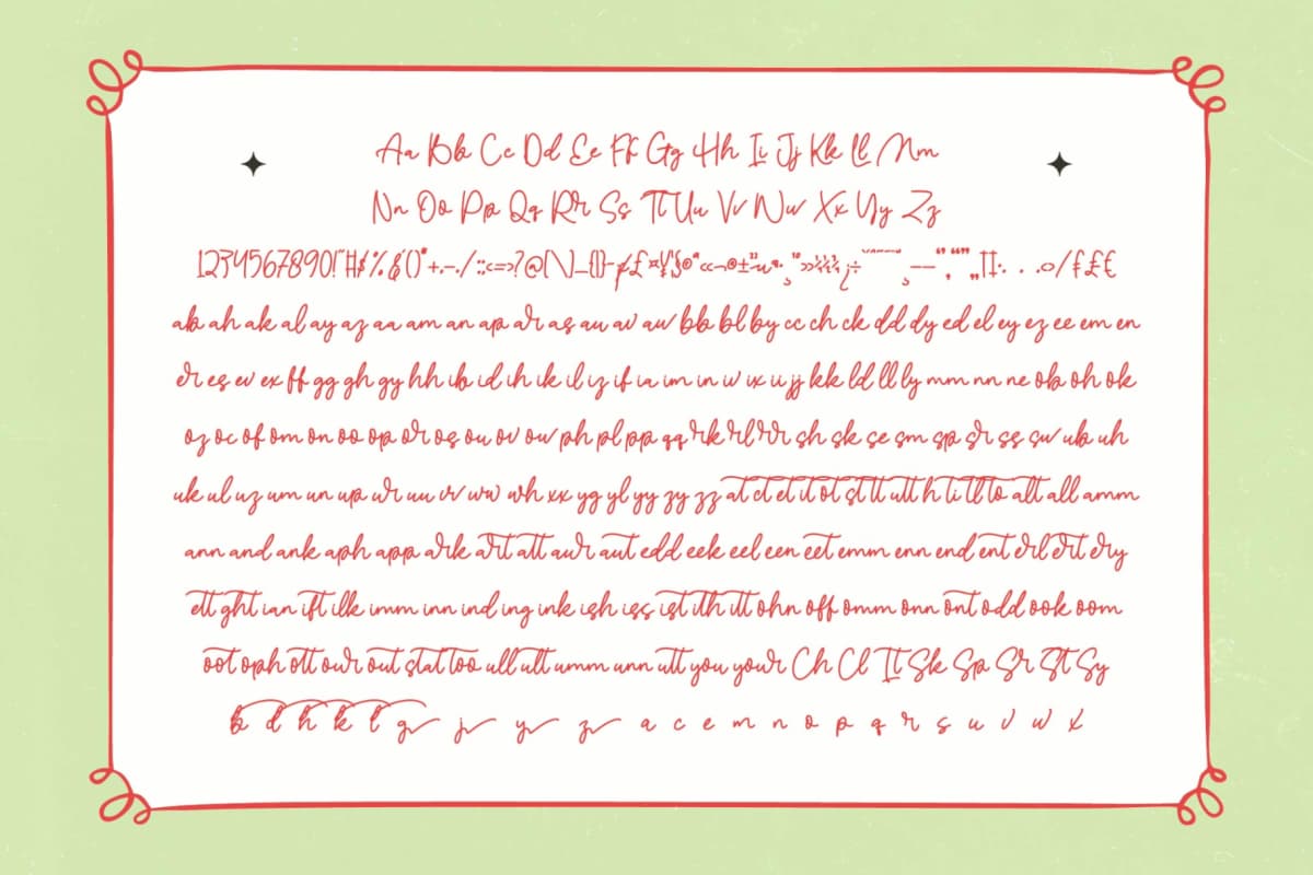 Carita Secret - Aesthetic Handwritten font preview 8