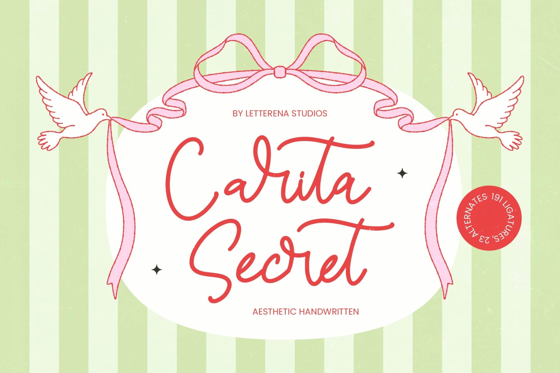 Preview of Carita Secret - Aesthetic Handwritten font
