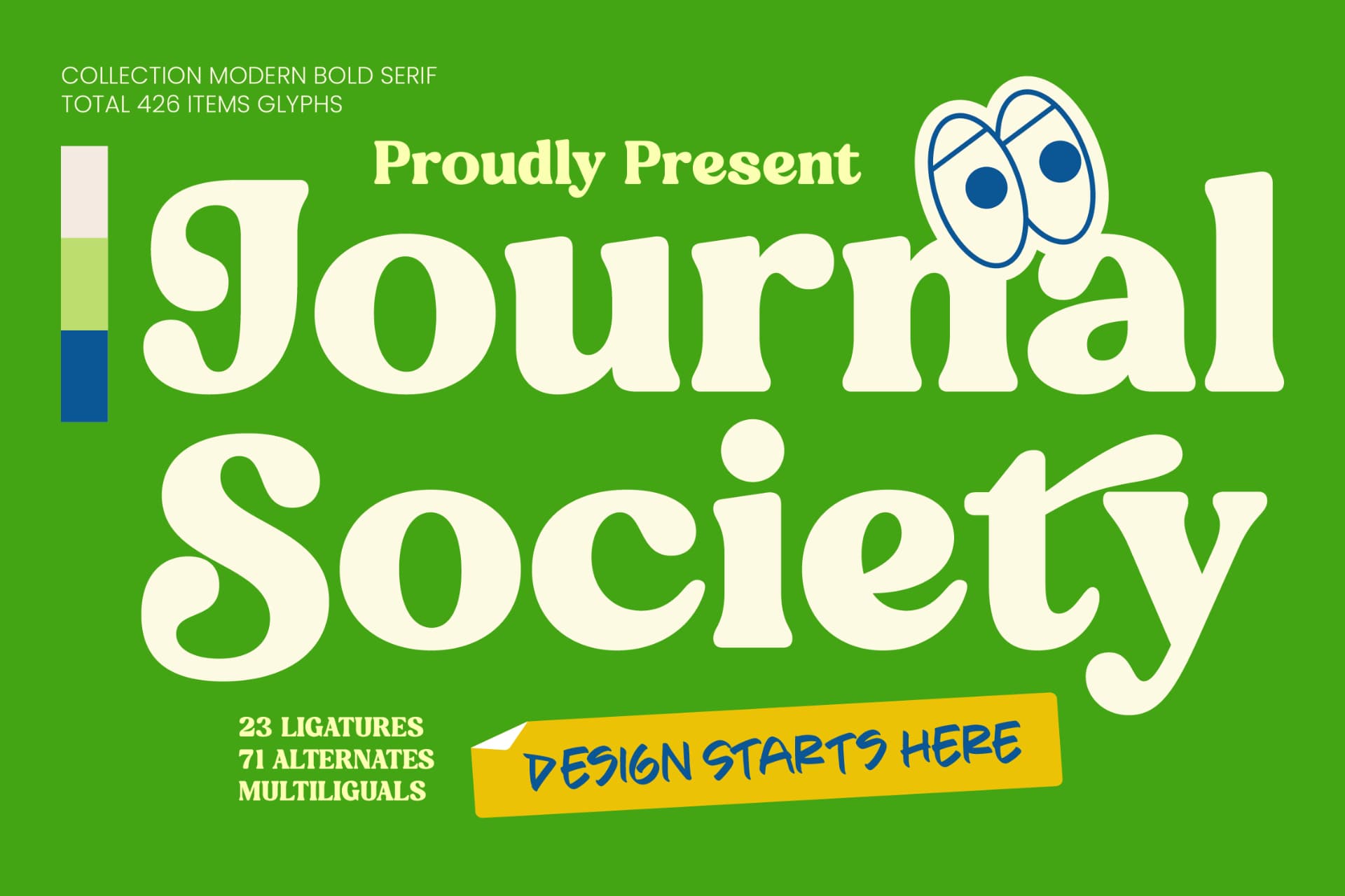 Preview of Journal Society - Modern Bold Serif font
