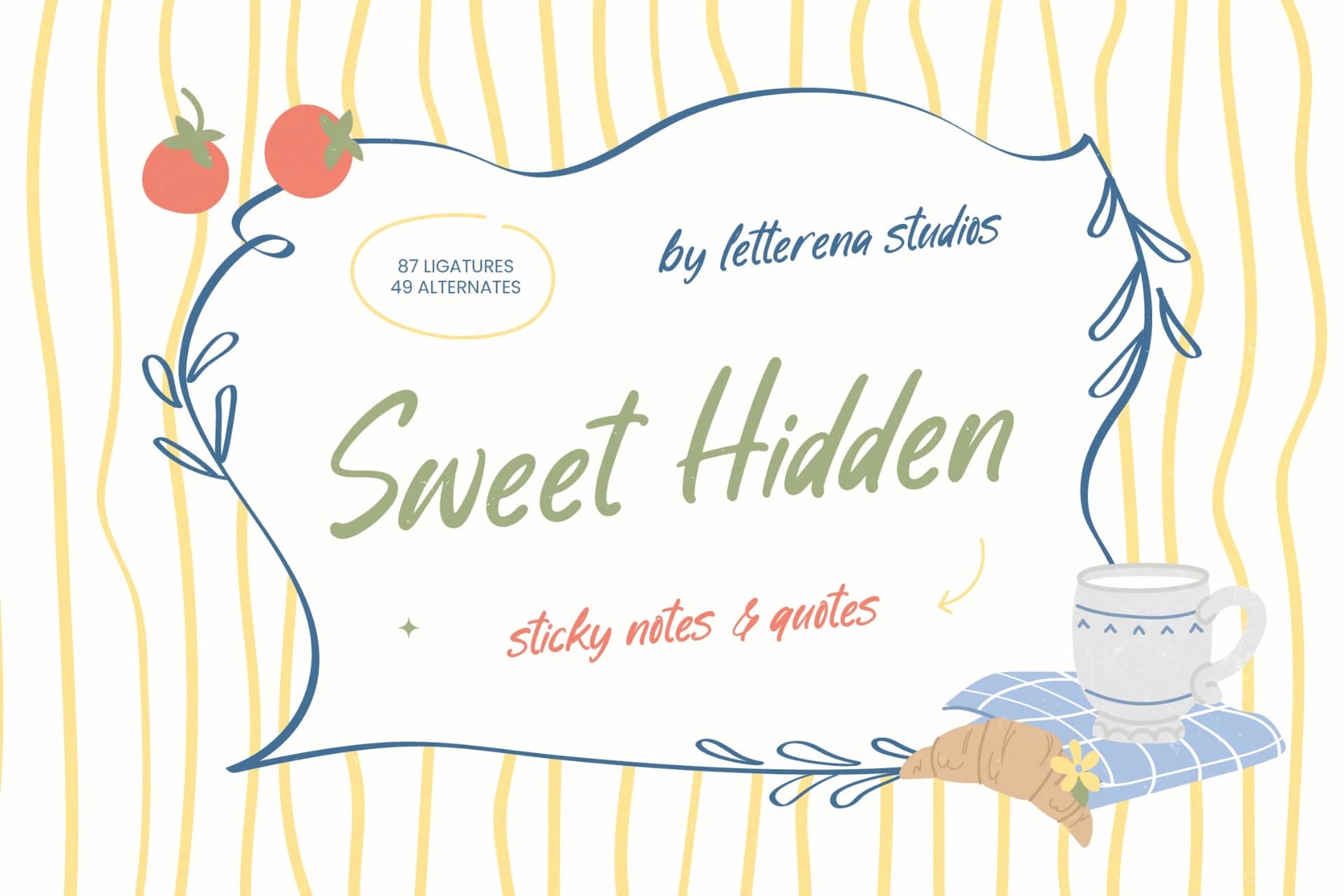 Preview of Sweet Hidden - Sticky Notes & Quotes font